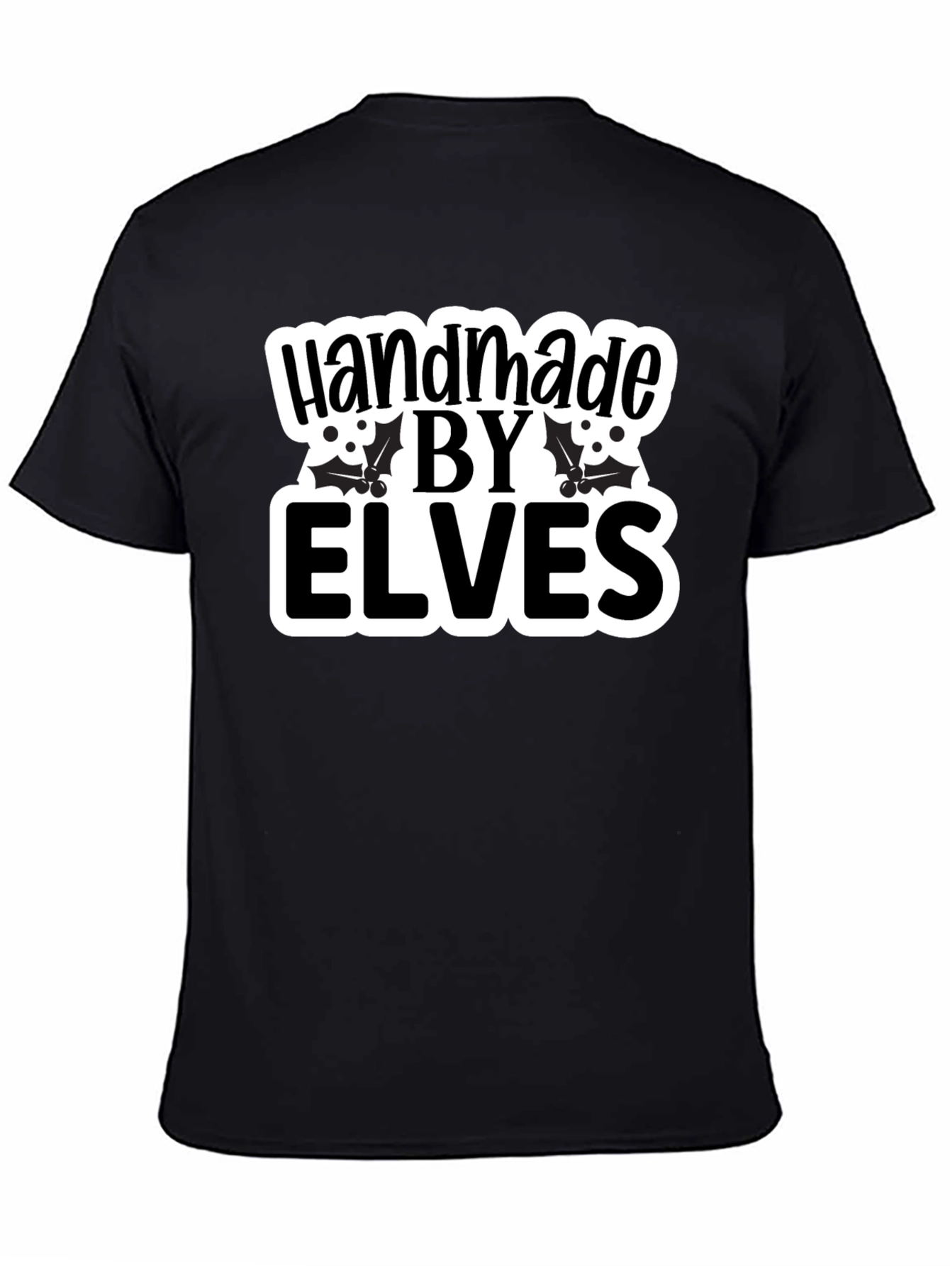 Handmade By Elves Black Holiday T-Shirt