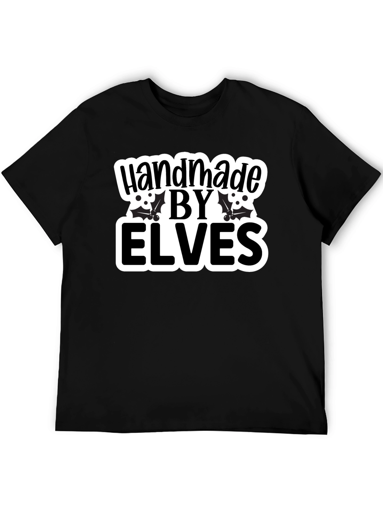 Handmade By Elves Black Holiday T-Shirt