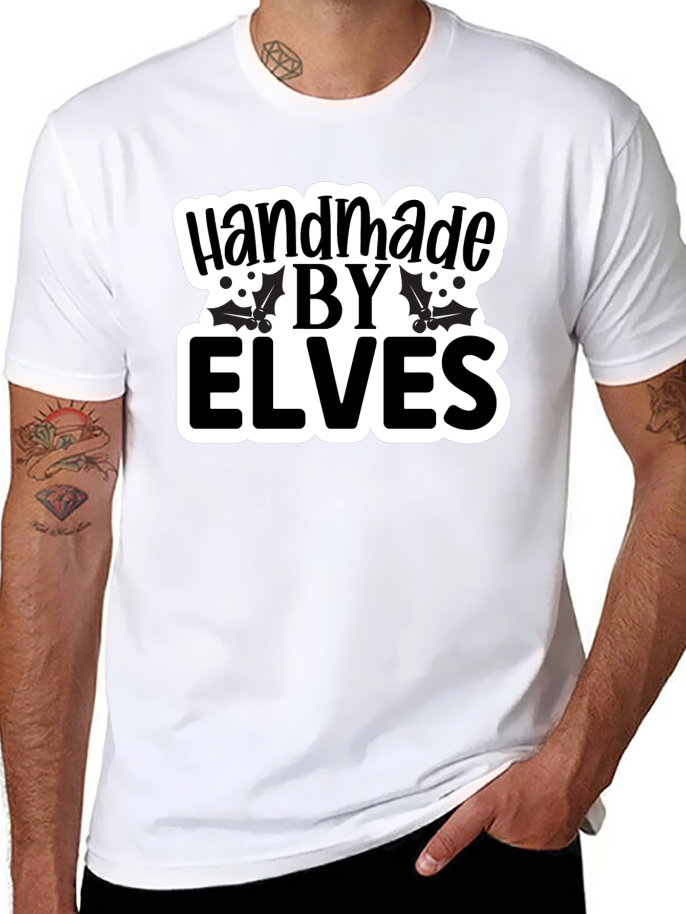 Handmade By Elves Black Holiday T-Shirt