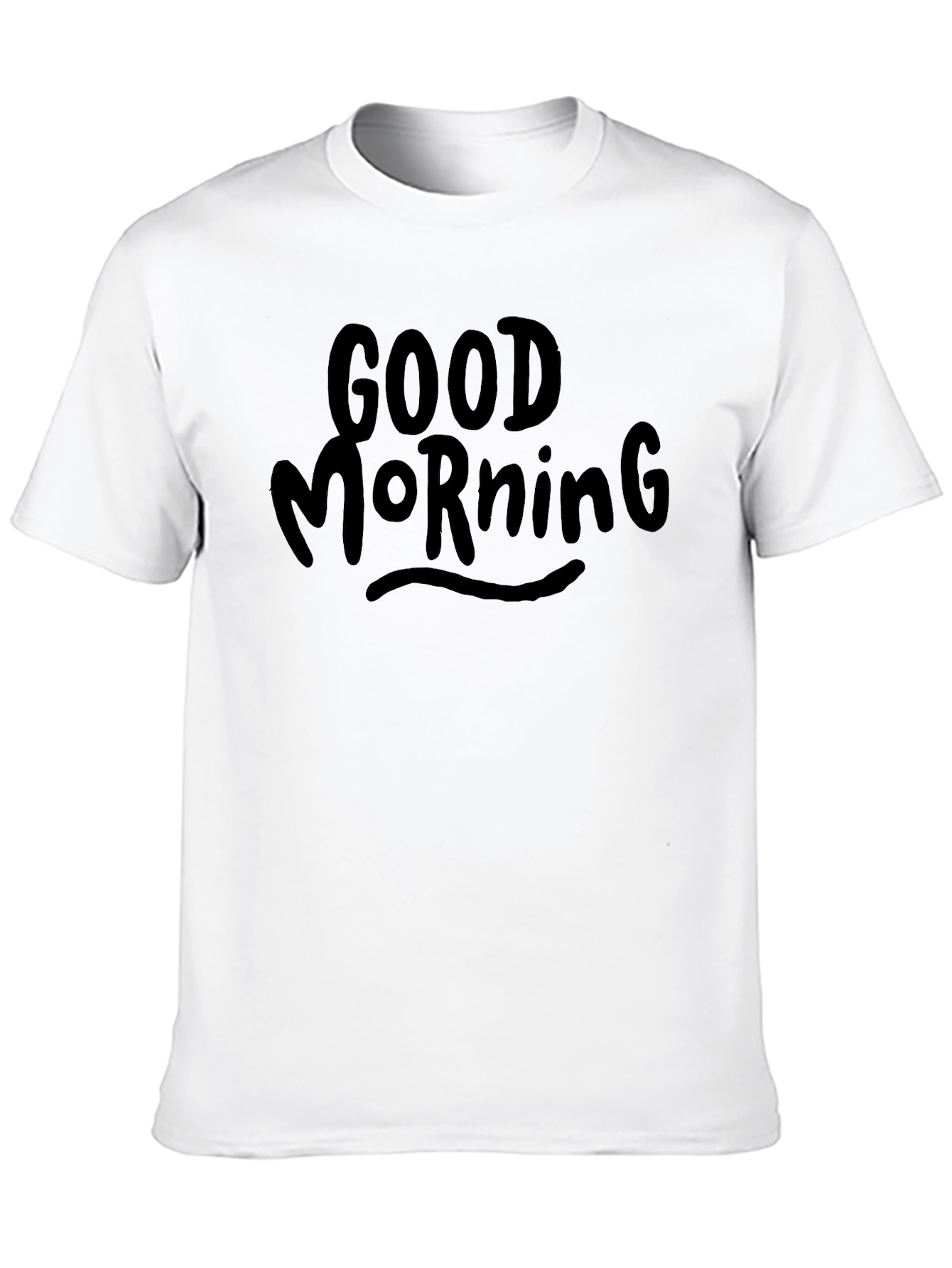 Good Morning Graphic Tee - Black Casual T-Shirt