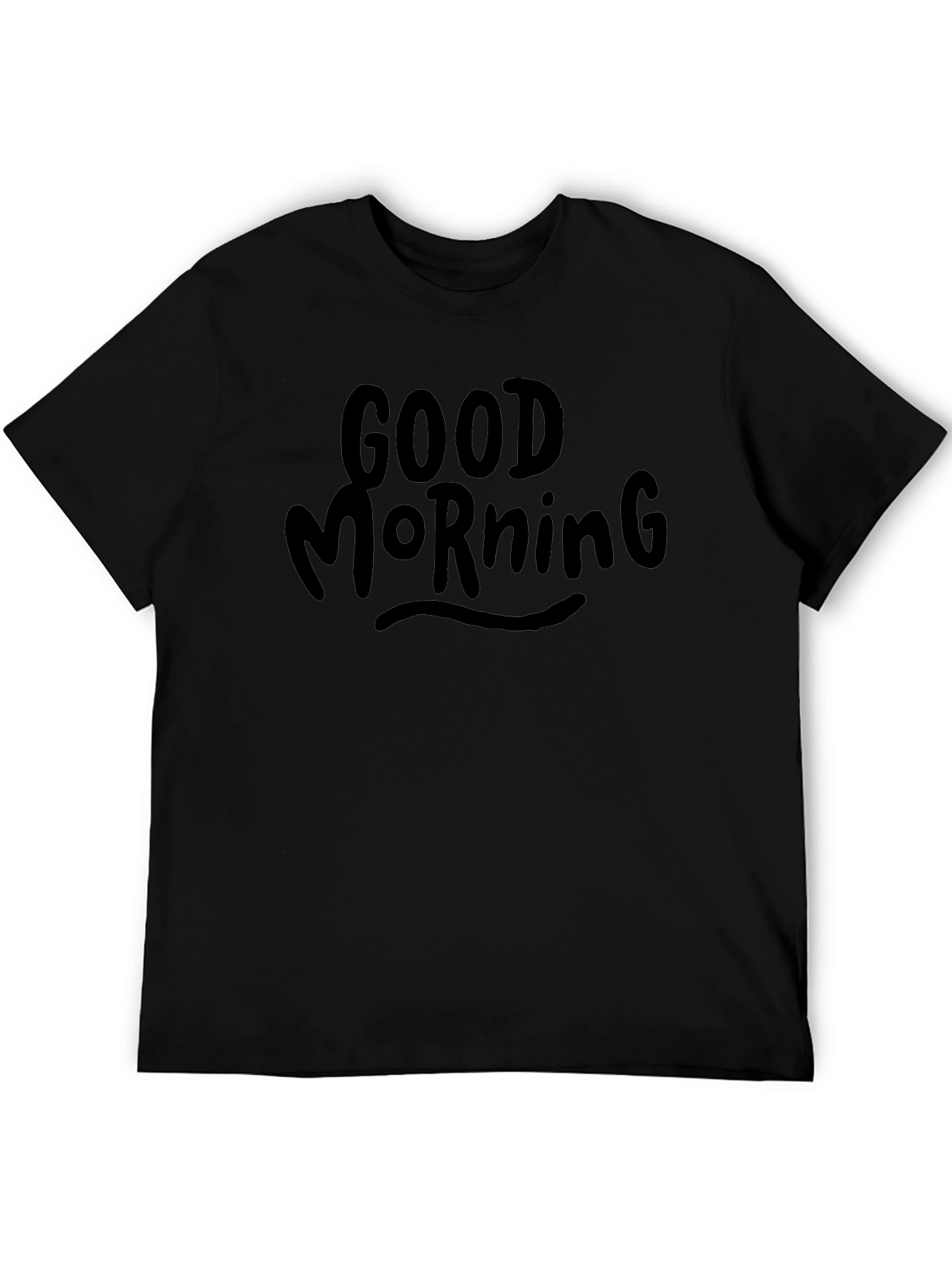 Good Morning Graphic Tee - Black Casual T-Shirt