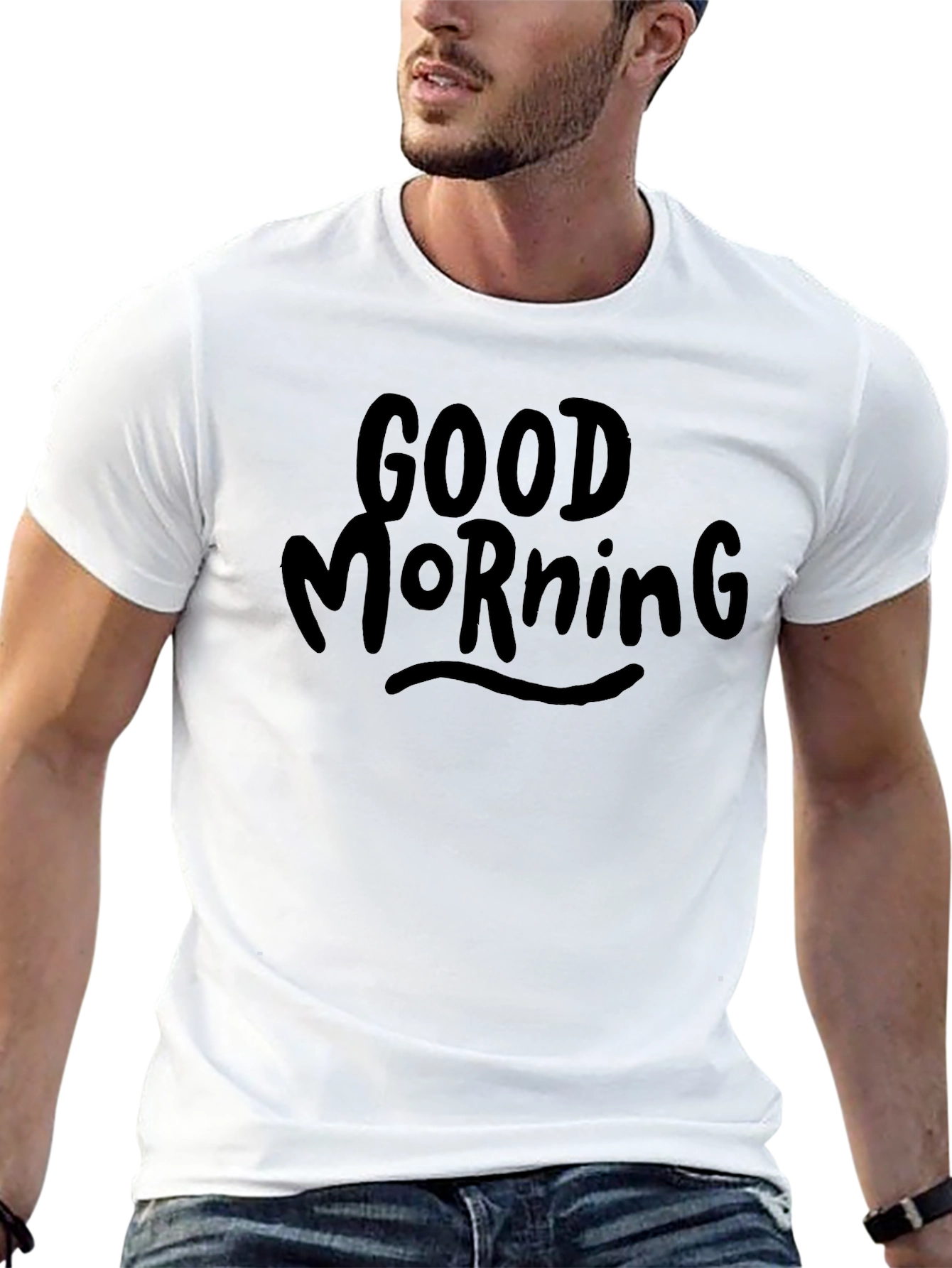 Good Morning Graphic Tee - Black Casual T-Shirt
