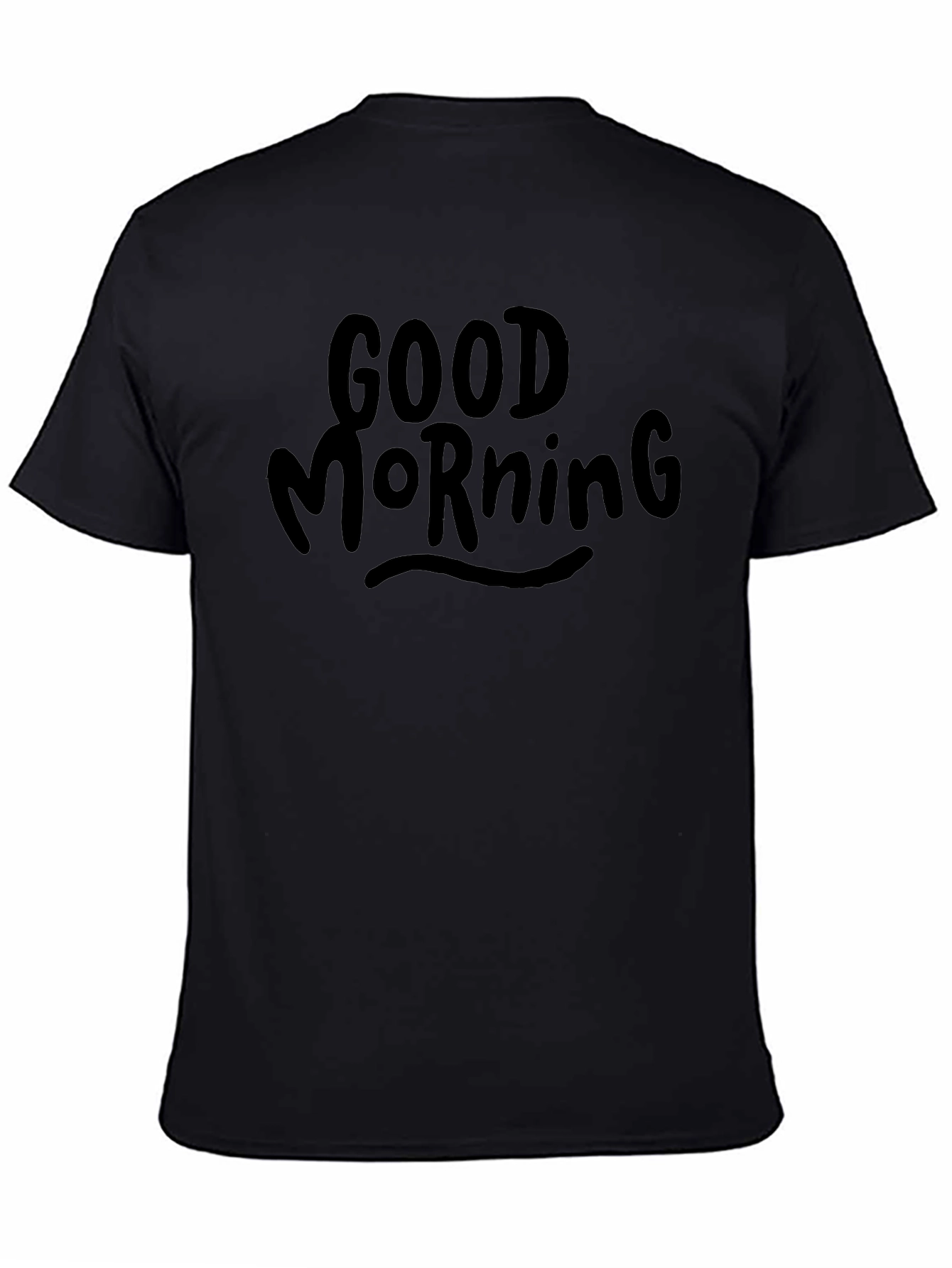 Good Morning Graphic Tee - Black Casual T-Shirt