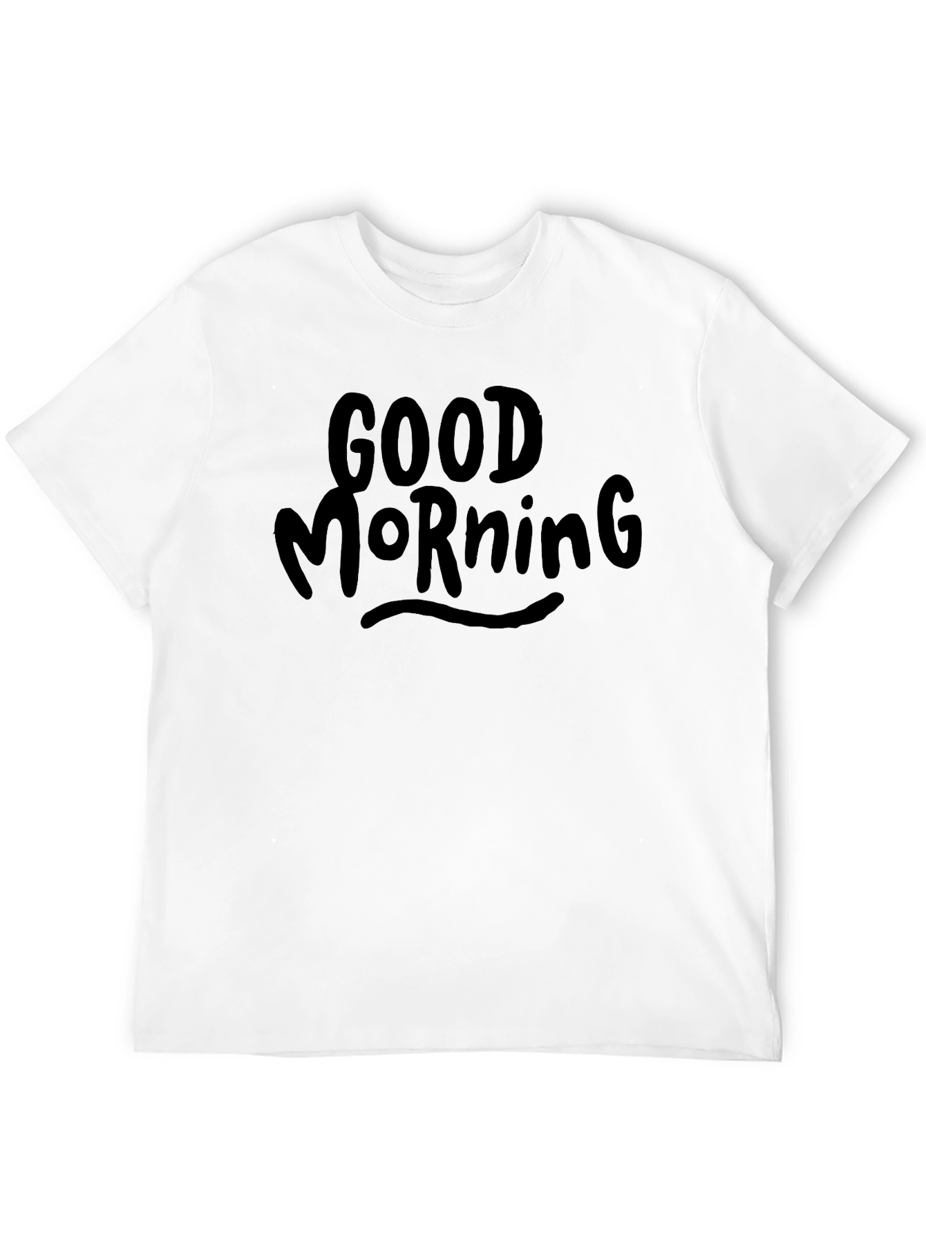 Good Morning Graphic Tee - Black Casual T-Shirt