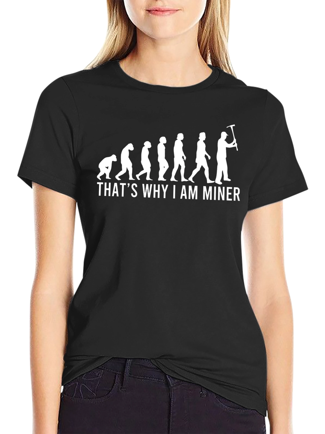 Evolution Miner T-Shirt - Black Cotton Tee
