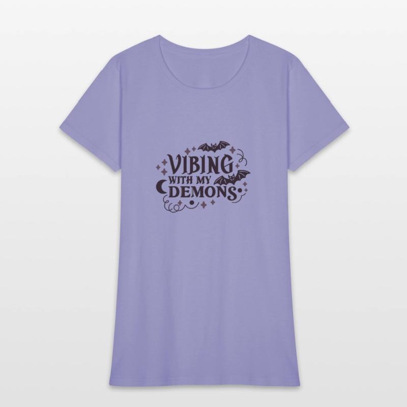Vibing With My Demons – Spooky Gothic Quote Design