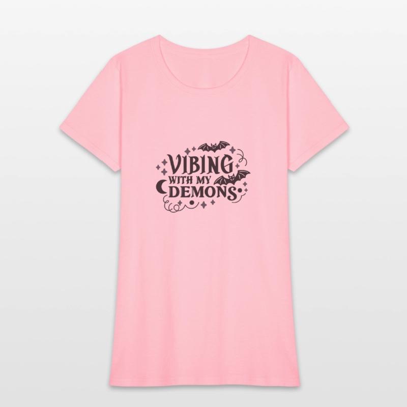 Vibing With My Demons – Spooky Gothic Quote Design