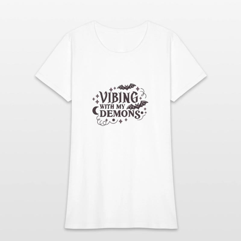 Vibing With My Demons – Spooky Gothic Quote Design