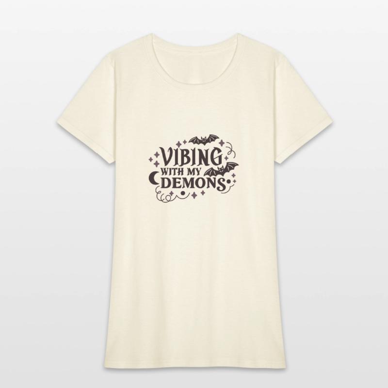 Vibing With My Demons – Spooky Gothic Quote Design