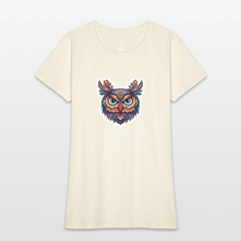 Vibrant Stylized Owl Face Illustration
