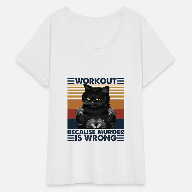 Vintage Black Cat Workout Because Murder Is Wrong