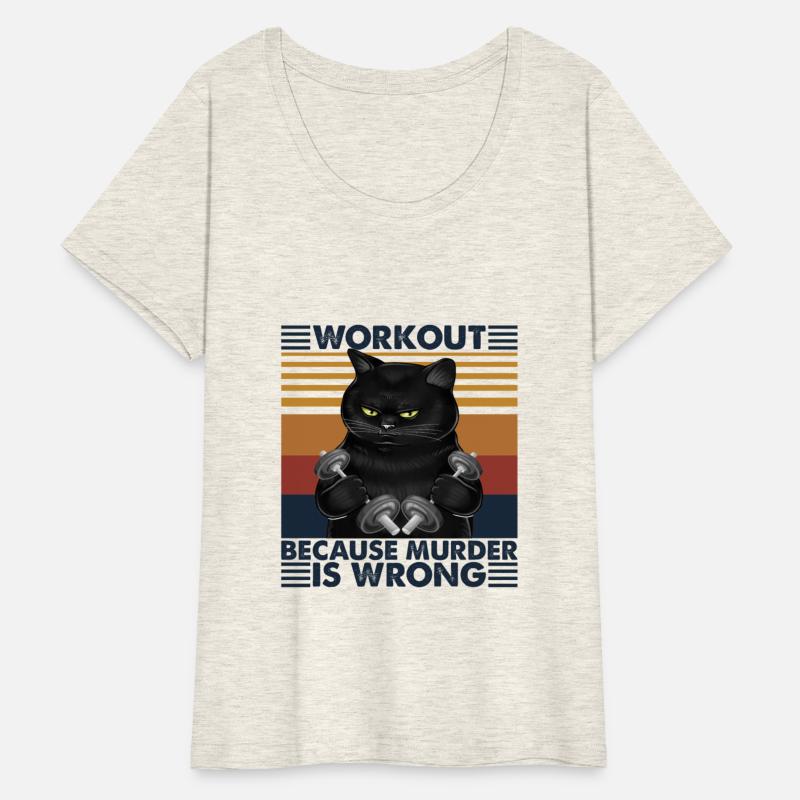 Vintage Black Cat Workout Because Murder Is Wrong