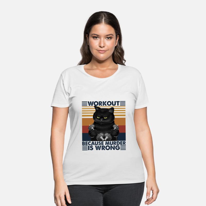 Vintage Black Cat Workout Because Murder Is Wrong