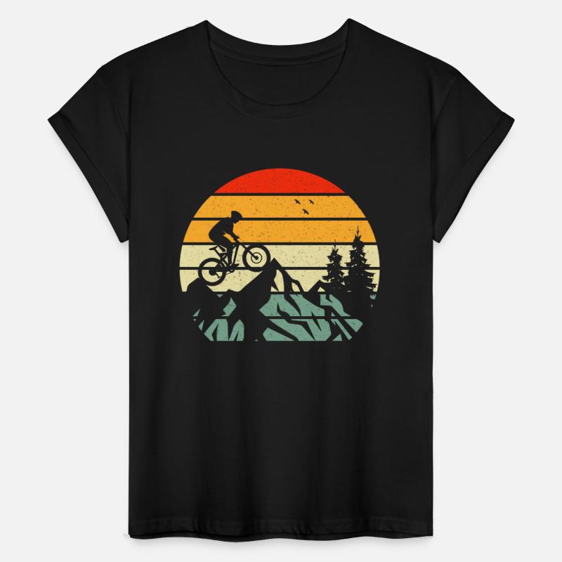 Vintage mountain bike sunset ride