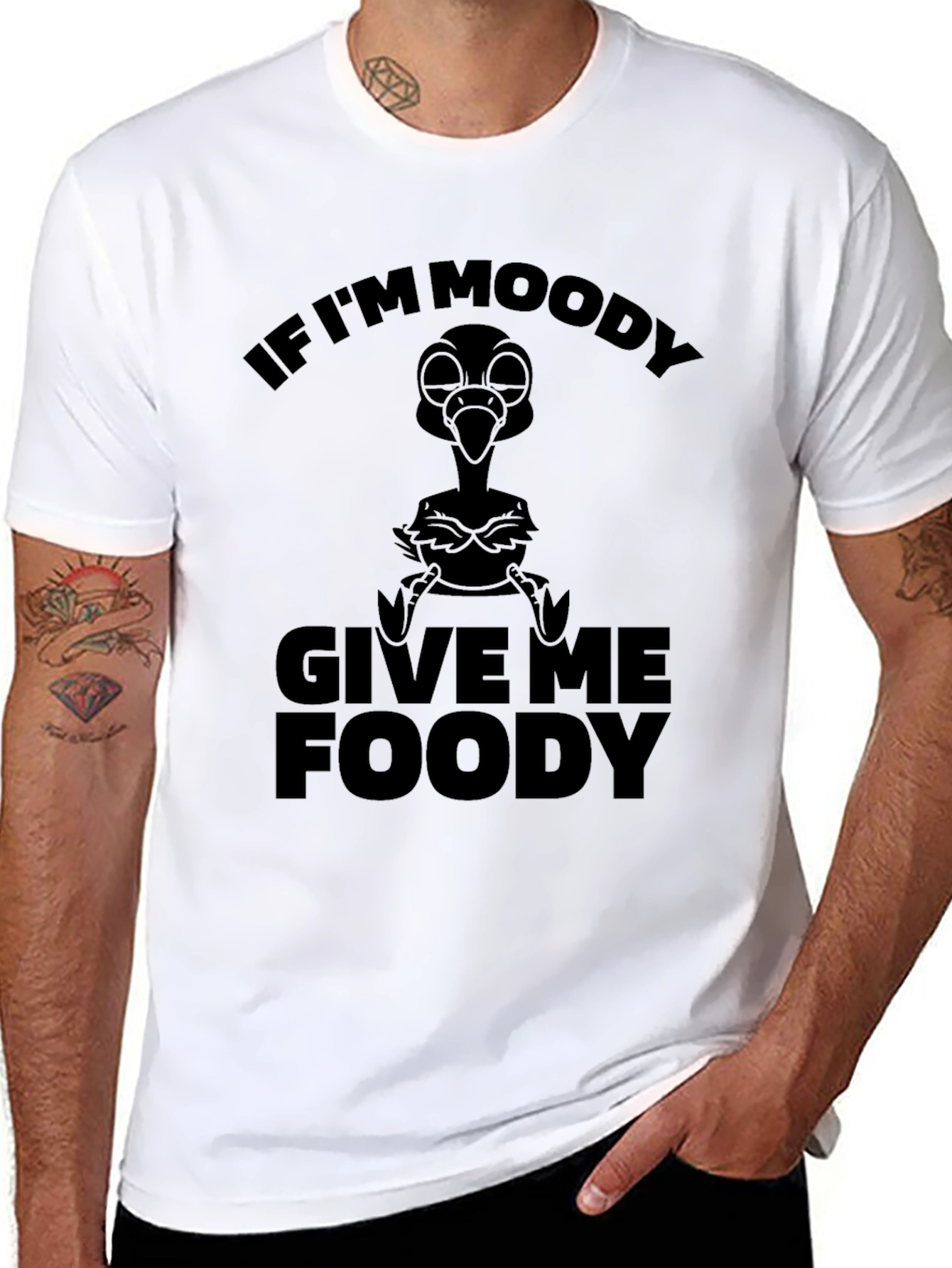 Moody Needs Foody Black T-Shirt