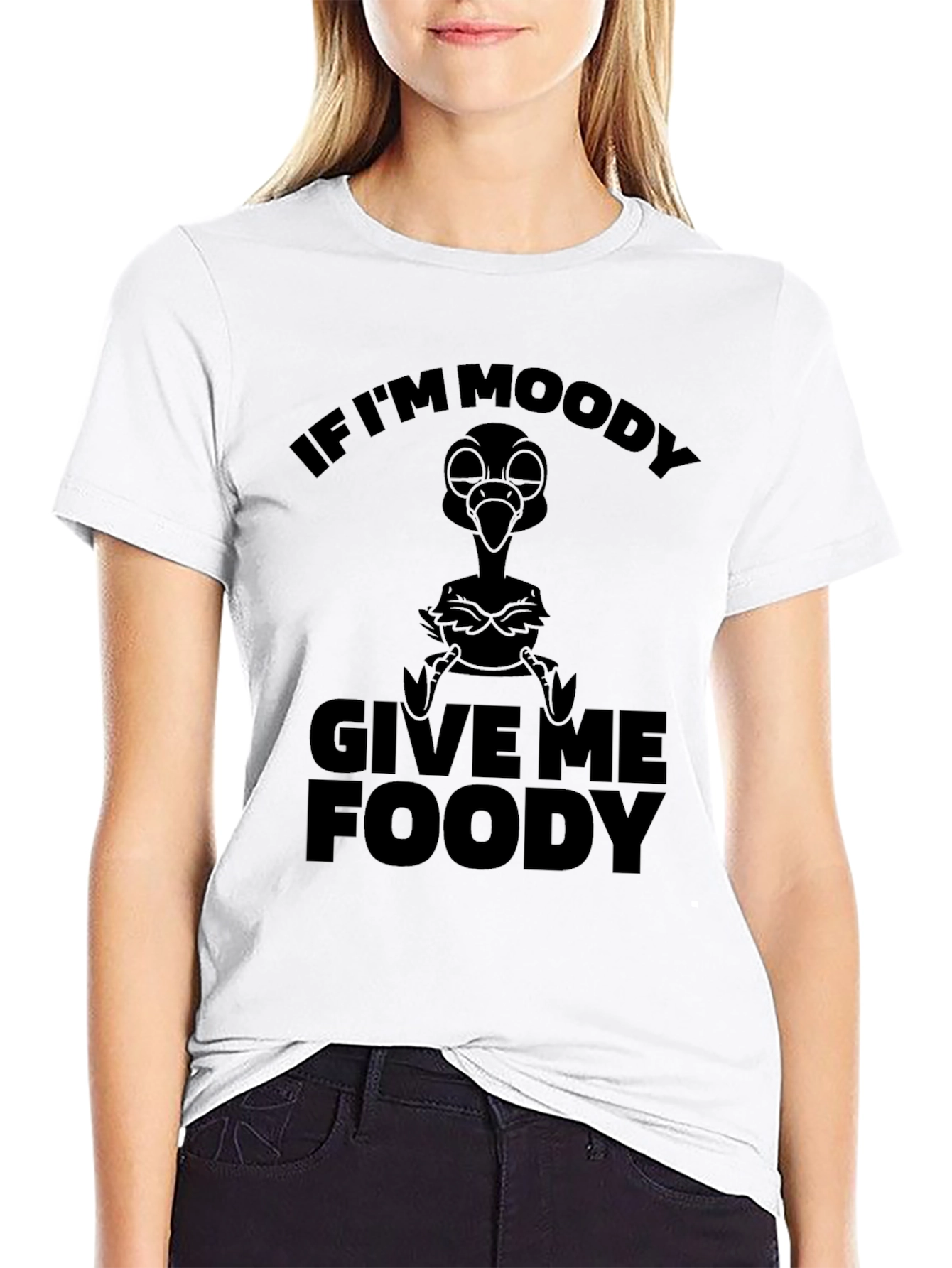 Moody Needs Foody Black T-Shirt