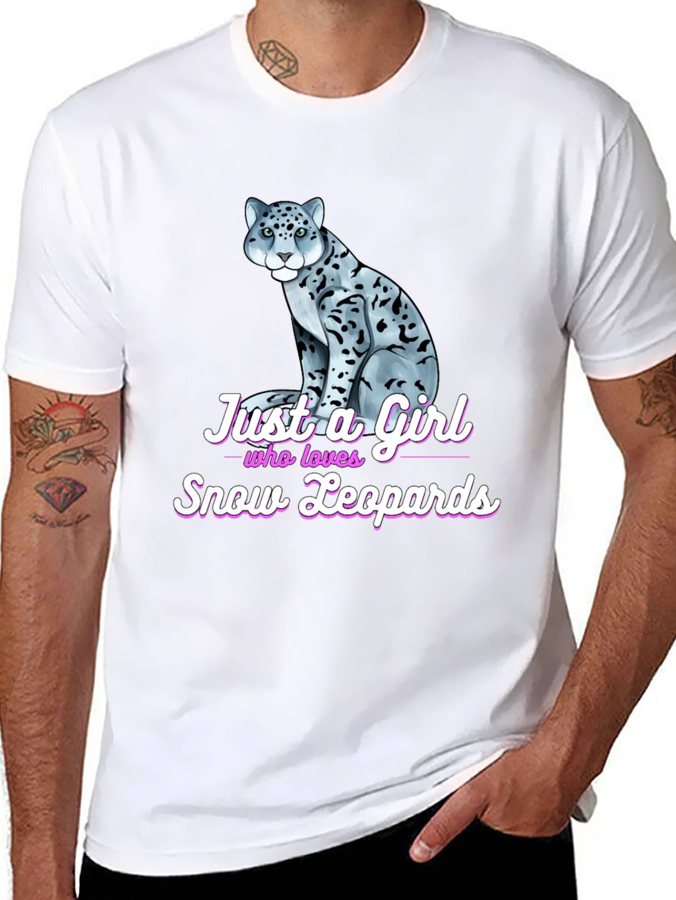 Snow Leopard Lover T-Shirt - Girls Animal Tee