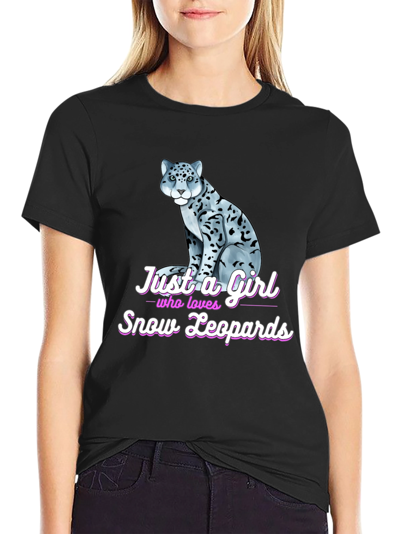 Snow Leopard Lover T-Shirt - Girls Animal Tee