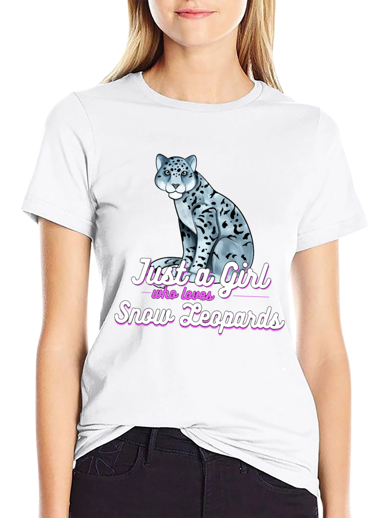 Snow Leopard Lover T-Shirt - Girls Animal Tee