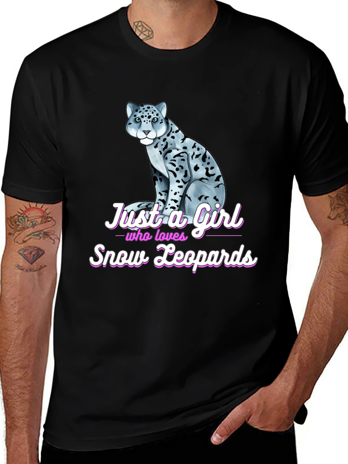 Snow Leopard Lover T-Shirt - Girls Animal Tee