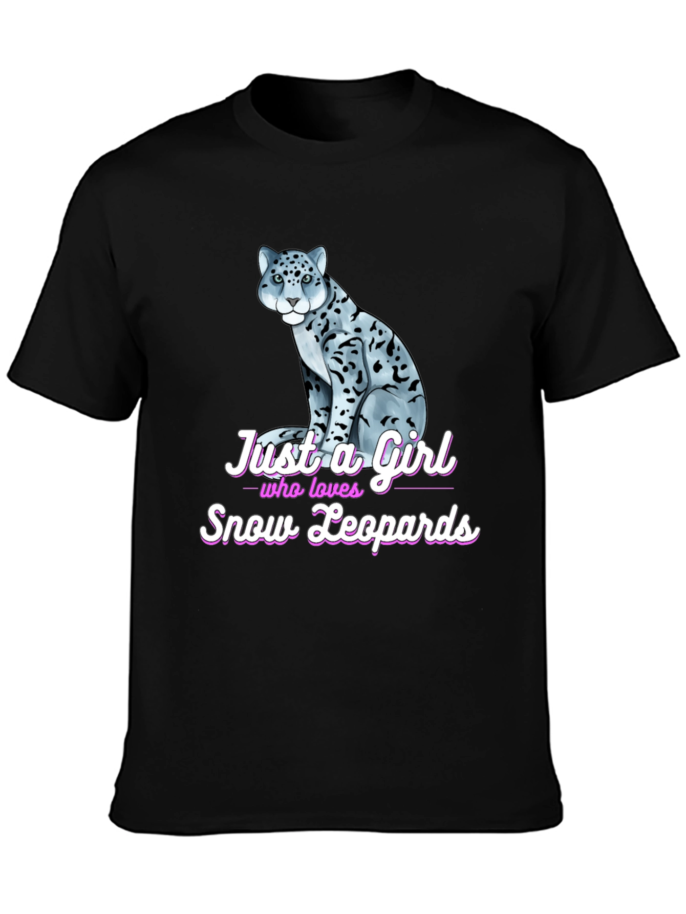 Snow Leopard Lover T-Shirt - Girls Animal Tee