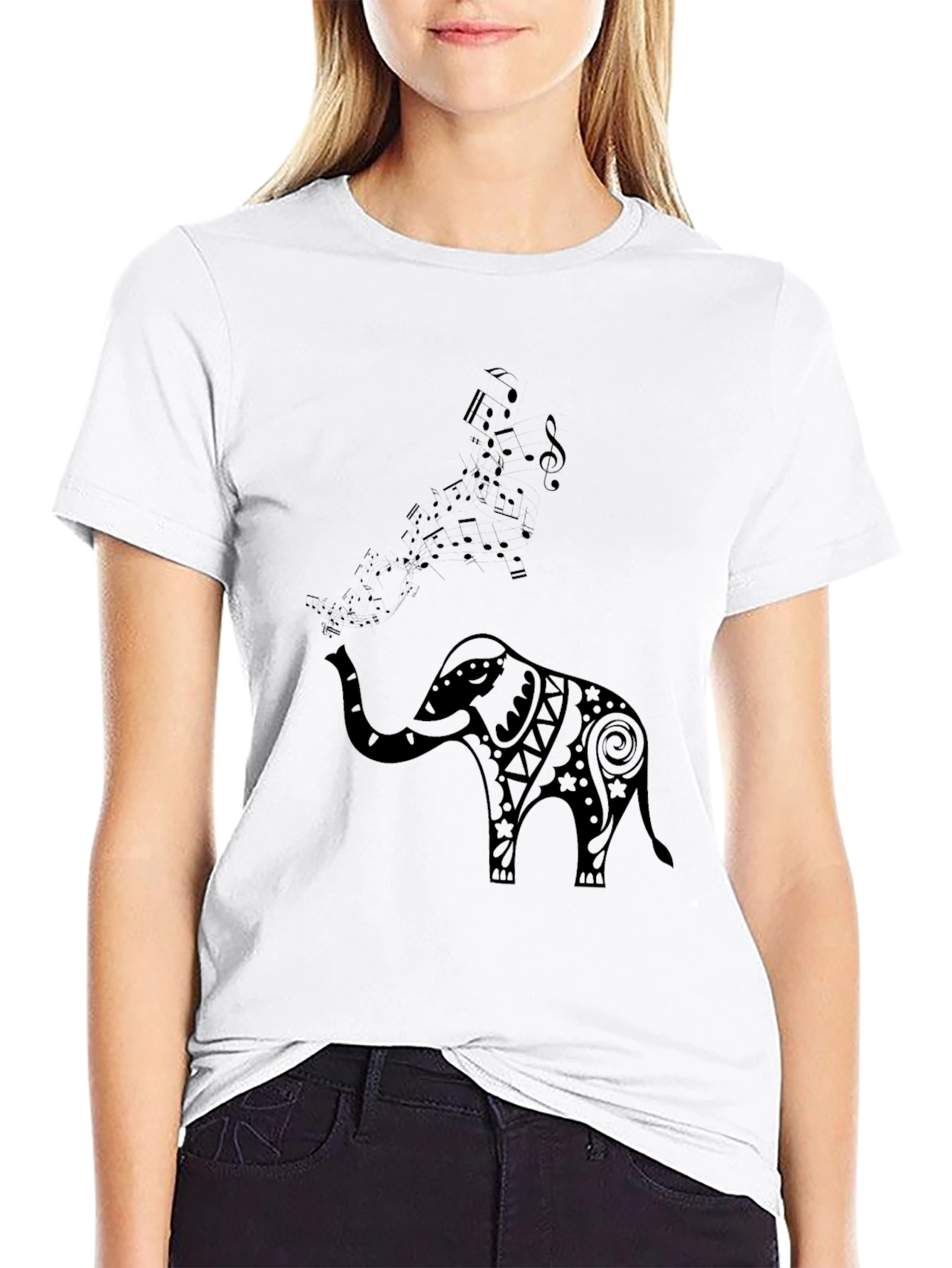 Elephant Music T-Shirt - Black Graphic Tee