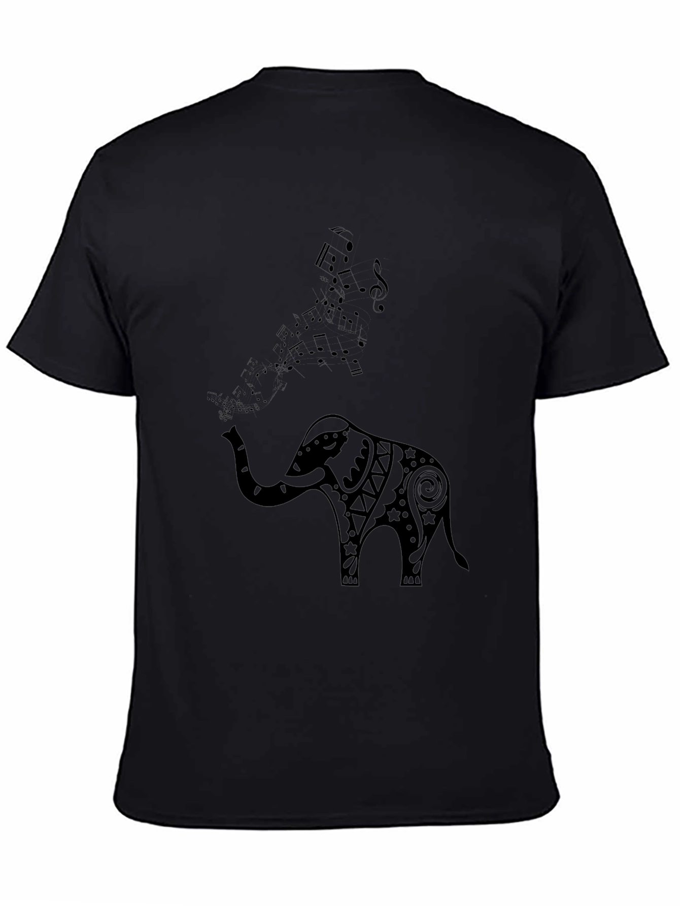 Elephant Music T-Shirt - Black Graphic Tee