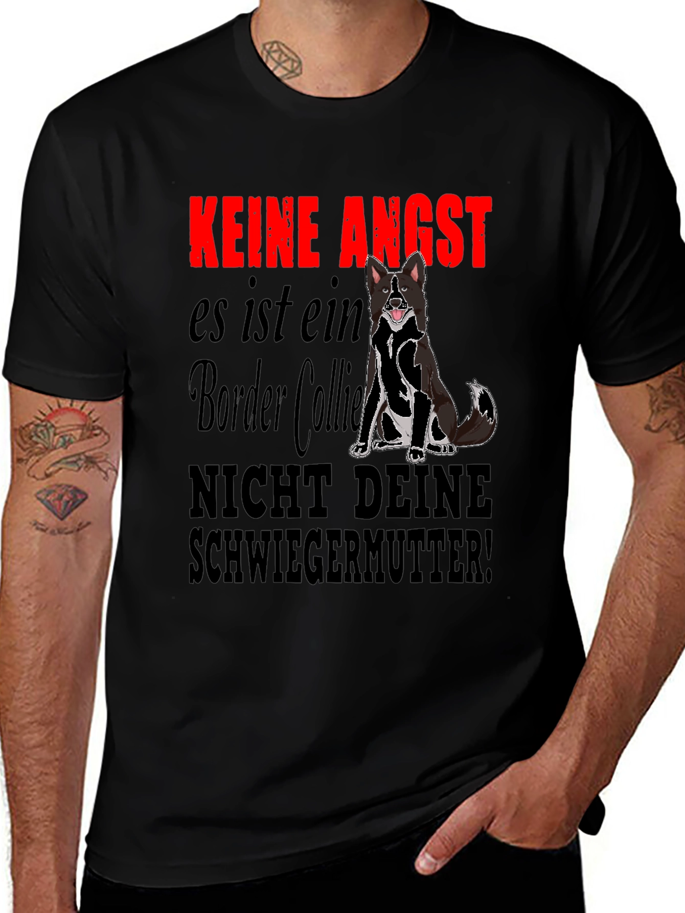 Keine Angst Border Collie Graphic T-Shirt