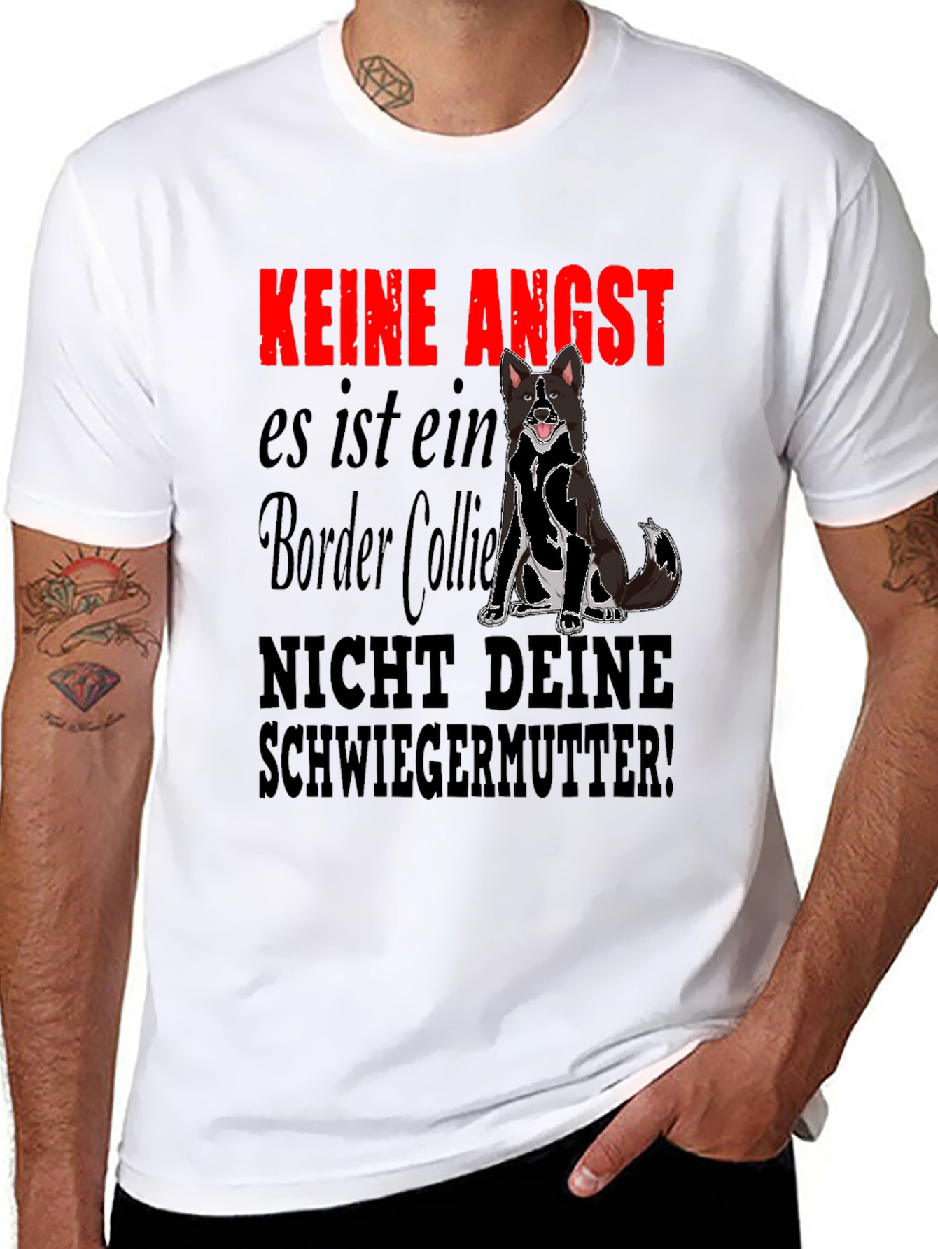 Keine Angst Border Collie Graphic T-Shirt