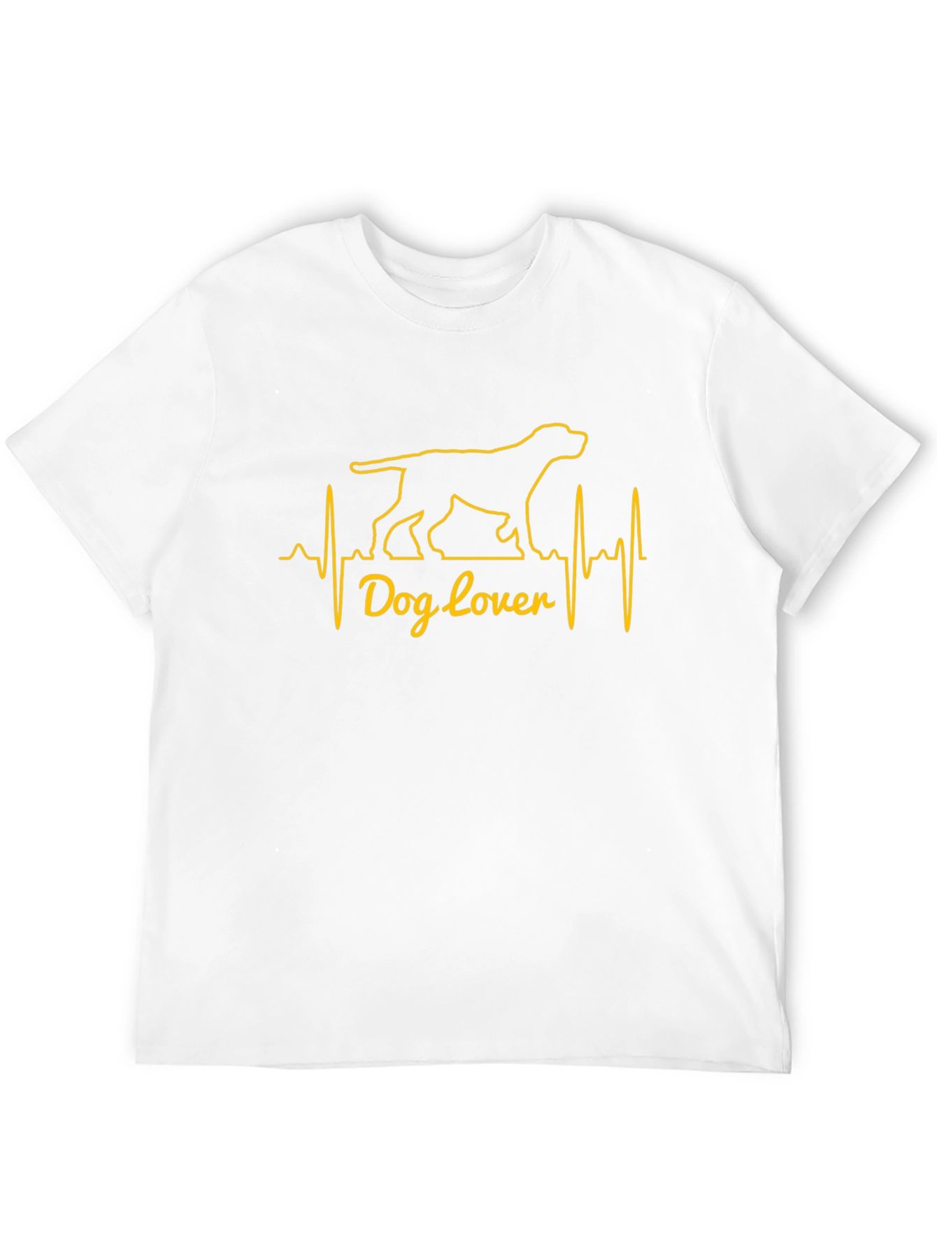 Dog Lover Heartbeat Graphic Tee - Black