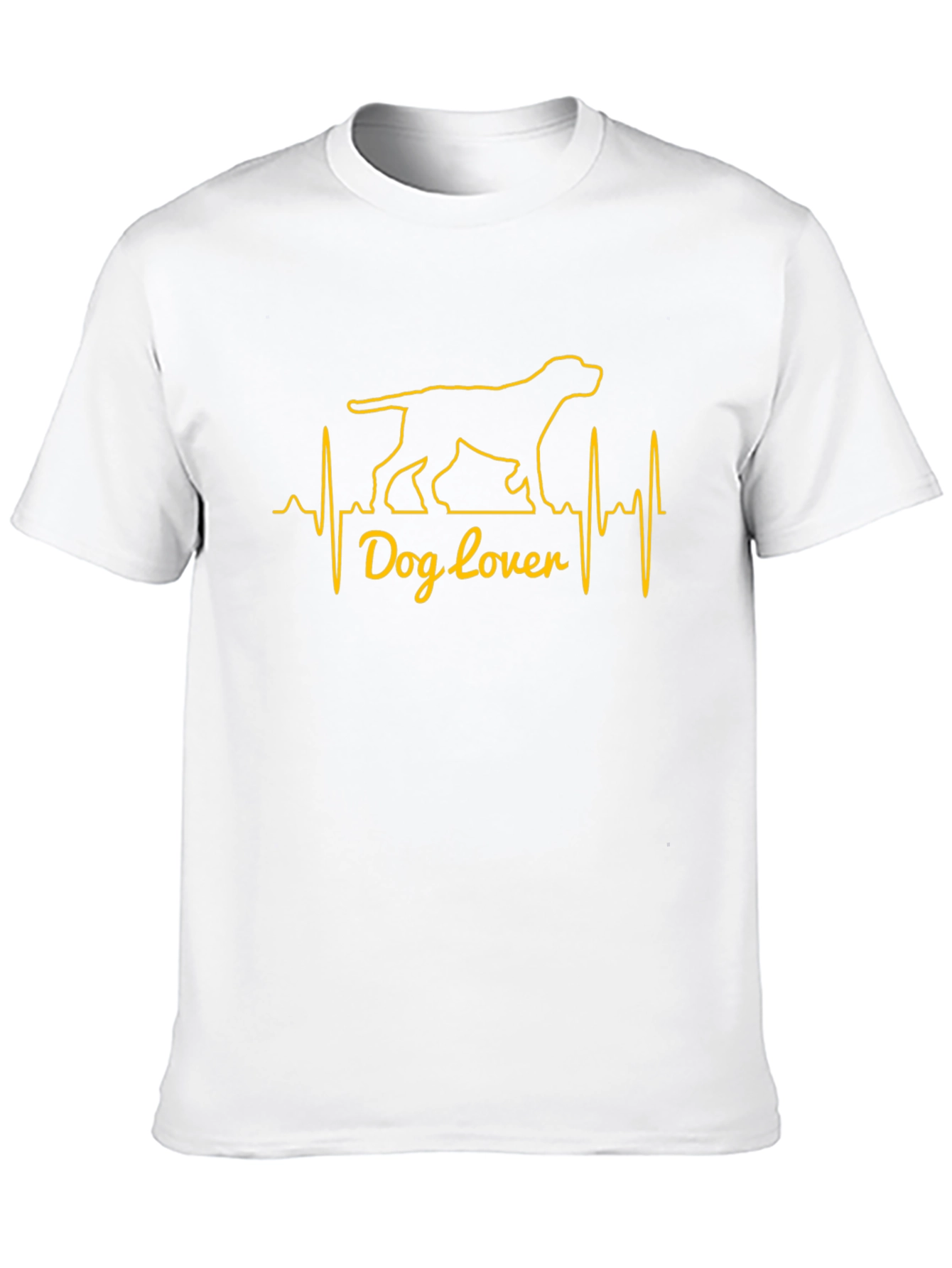 Dog Lover Heartbeat Graphic Tee - Black