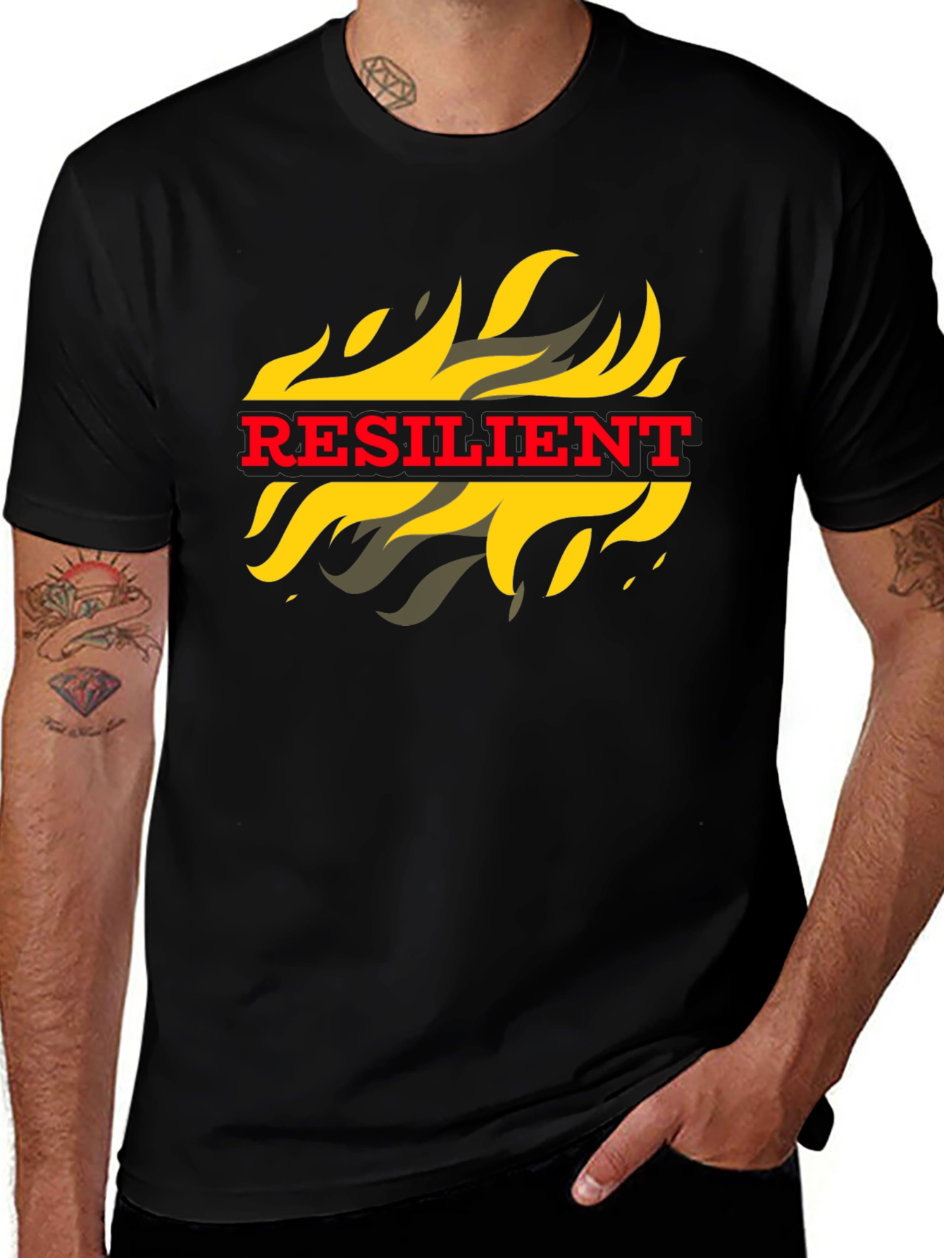 Resilient Flame Graphic Tee - Bold Statement T-Shirt