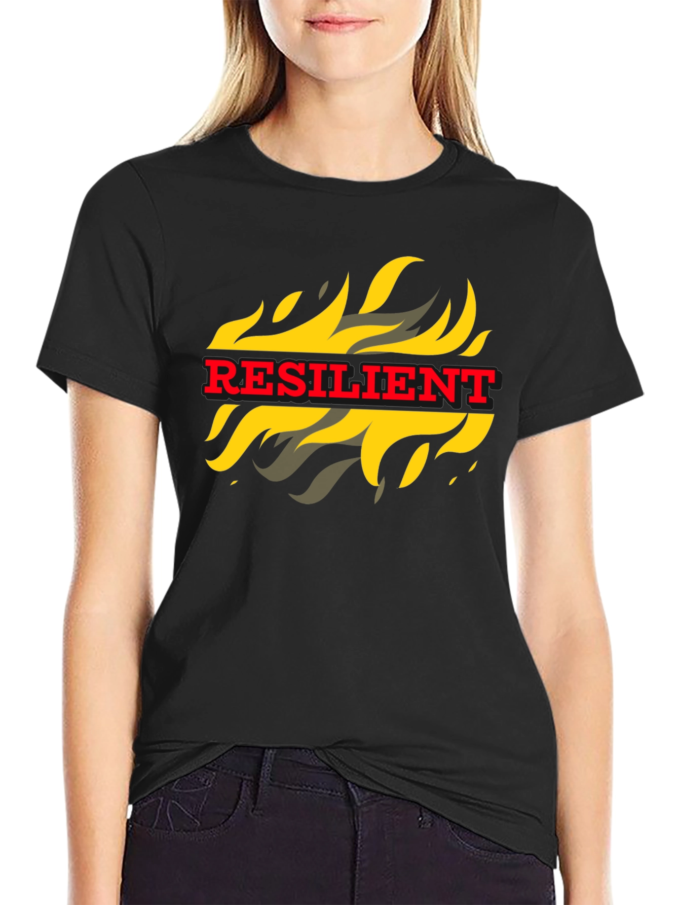 Resilient Flame Graphic Tee - Bold Statement T-Shirt