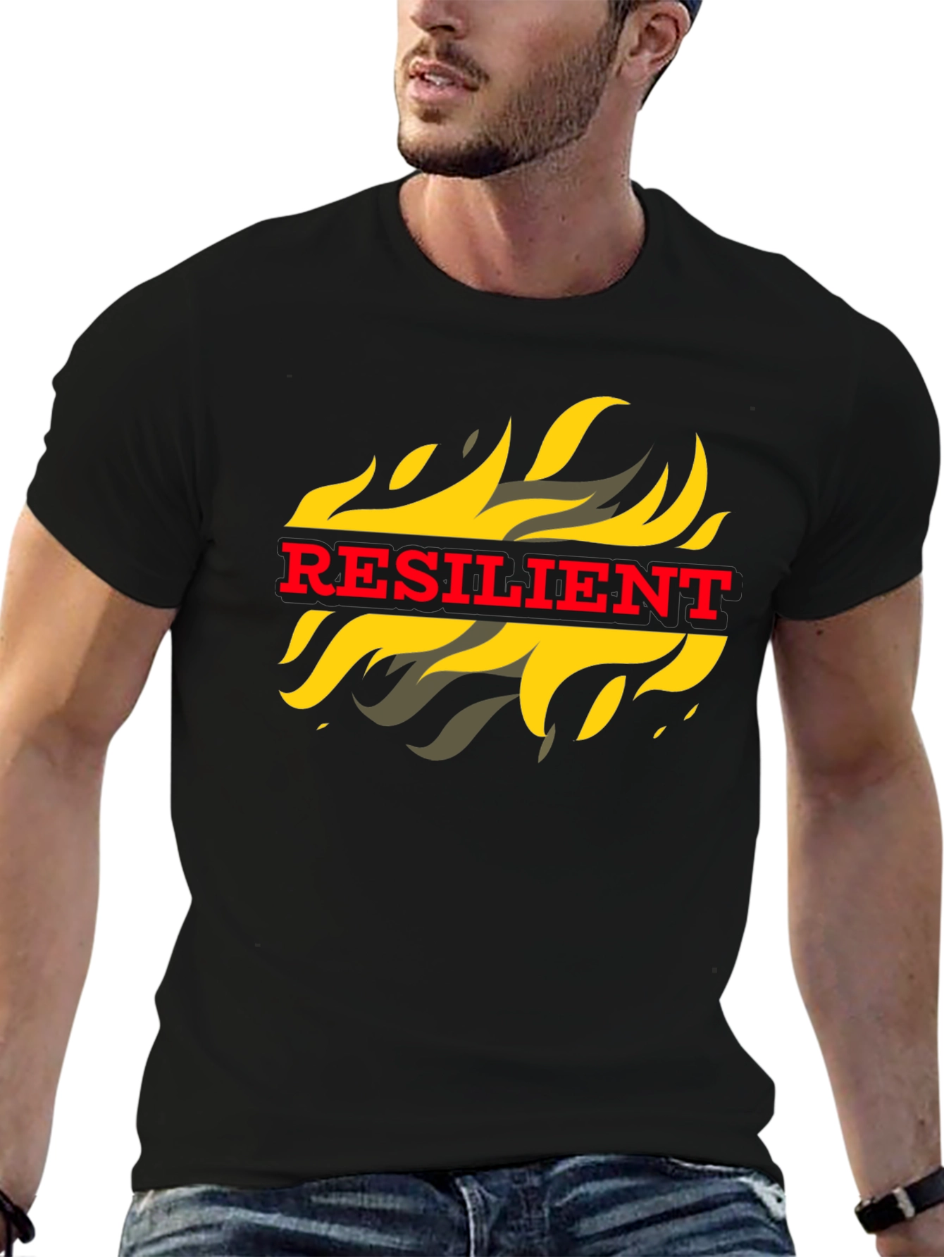 Resilient Flame Graphic Tee - Bold Statement T-Shirt
