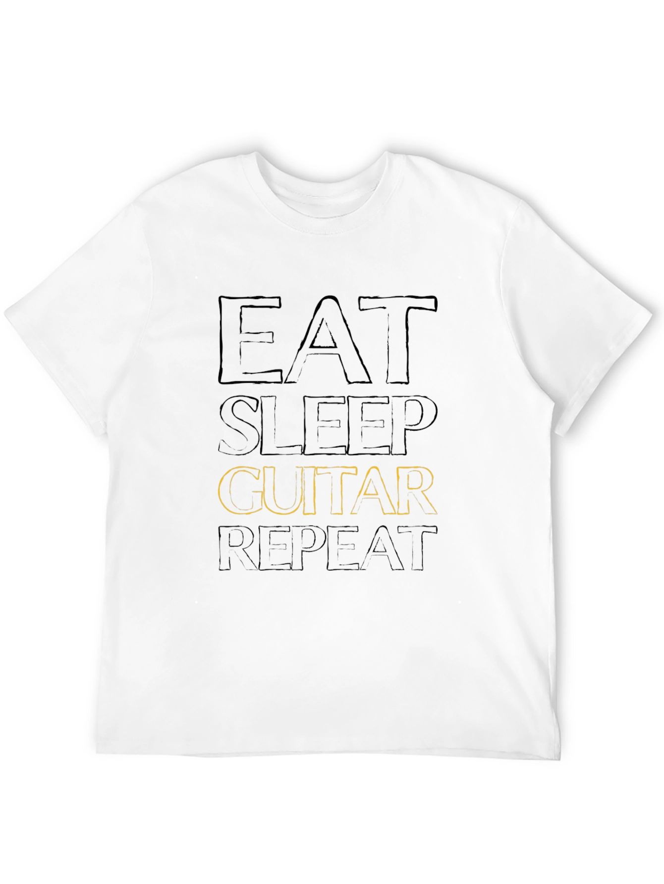 Eat Sleep Guitar Repeat Black T-Shirt