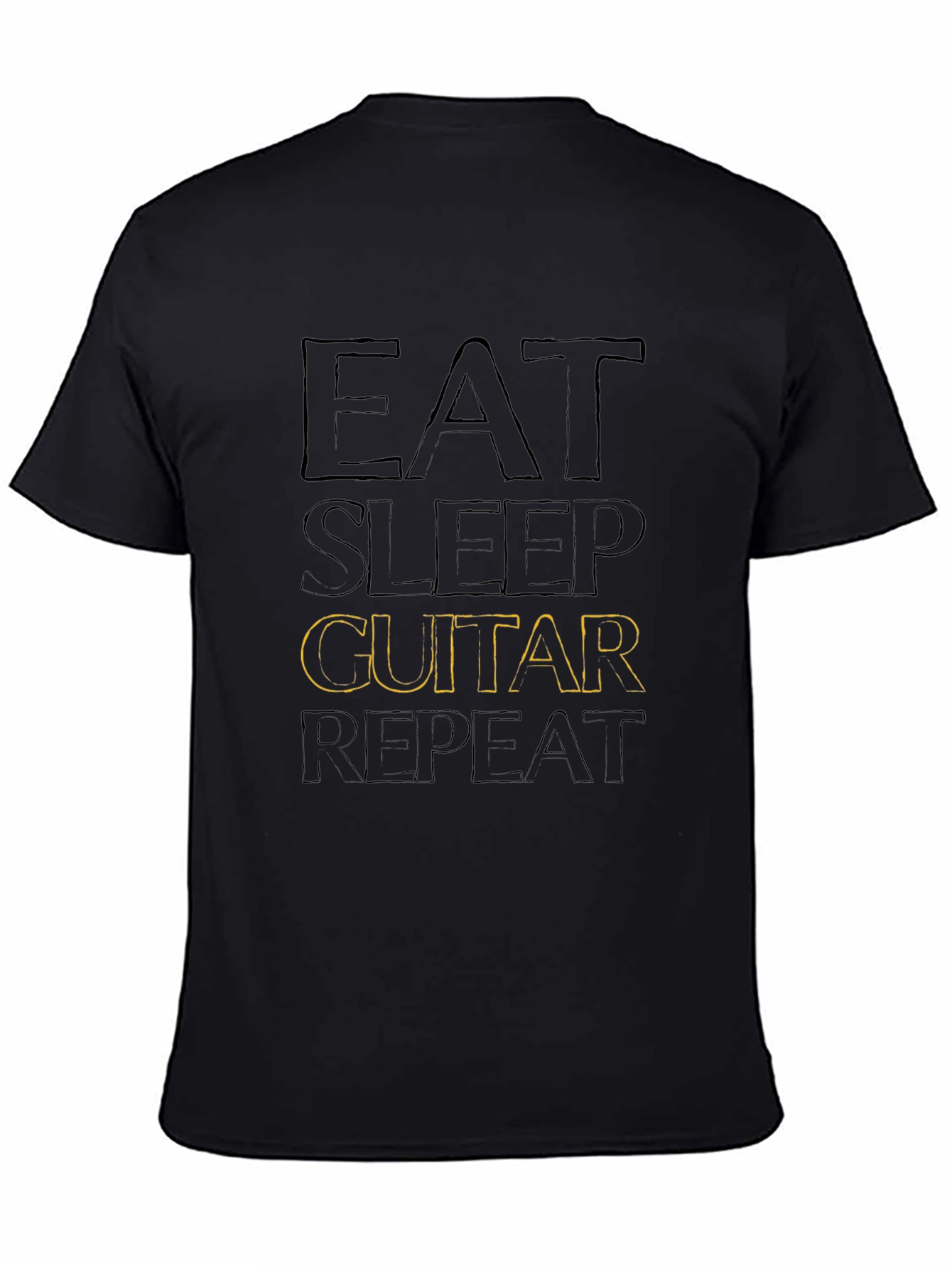 Eat Sleep Guitar Repeat Black T-Shirt
