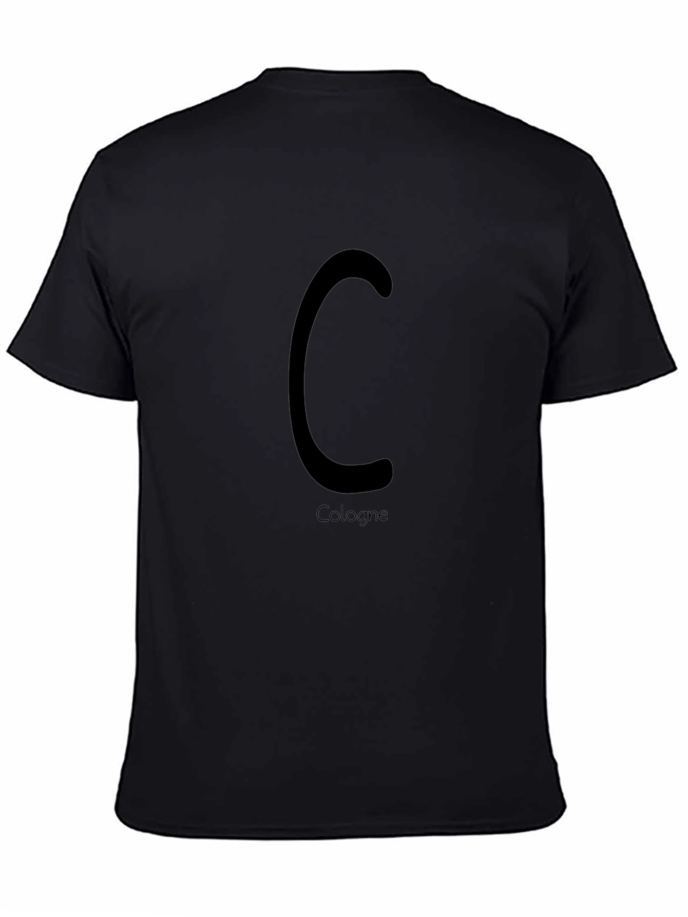 Cologne C Letter T-Shirt - Black Graphic Tee
