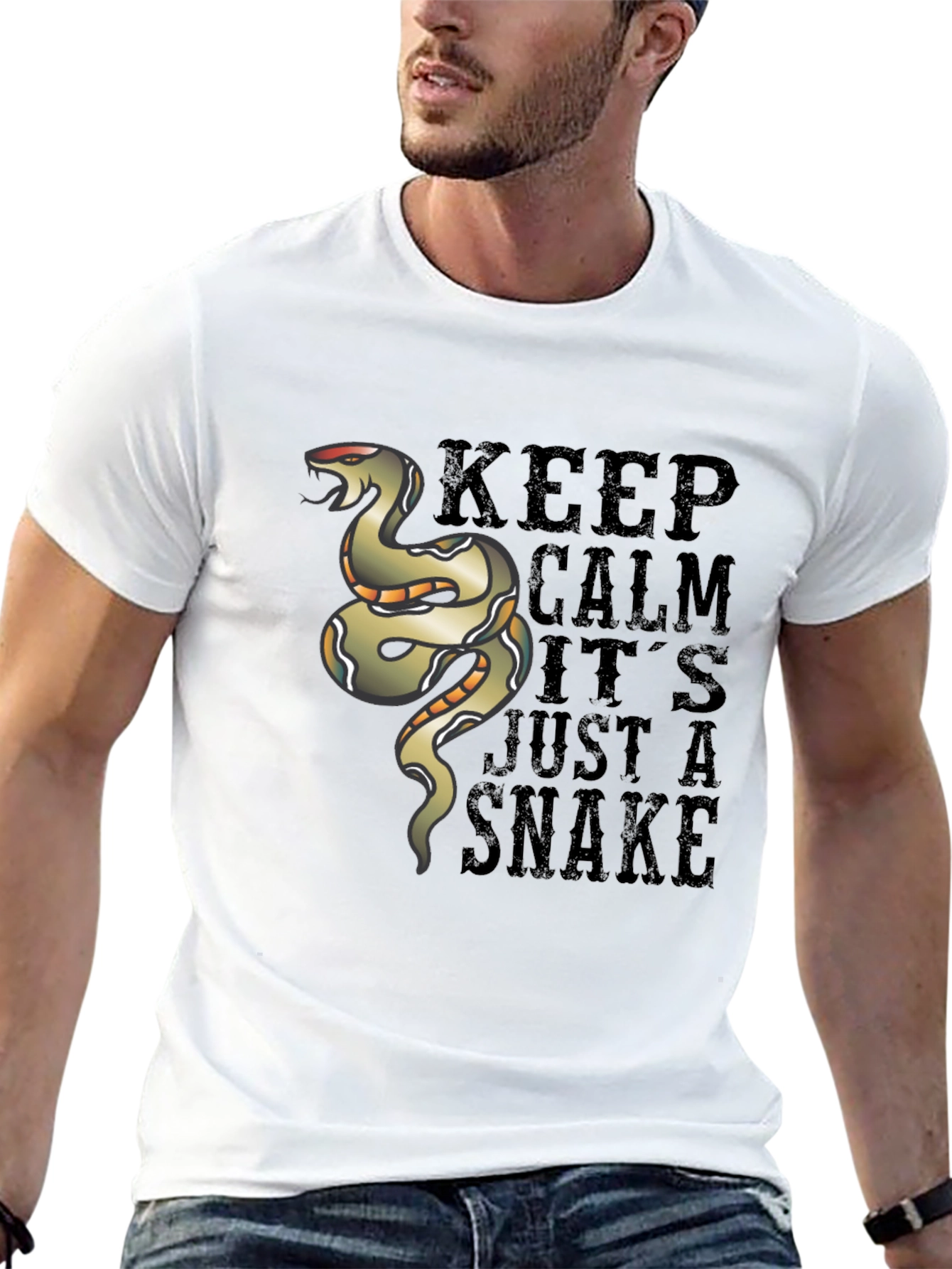 Keep Calm Snake Graphic T-Shirt