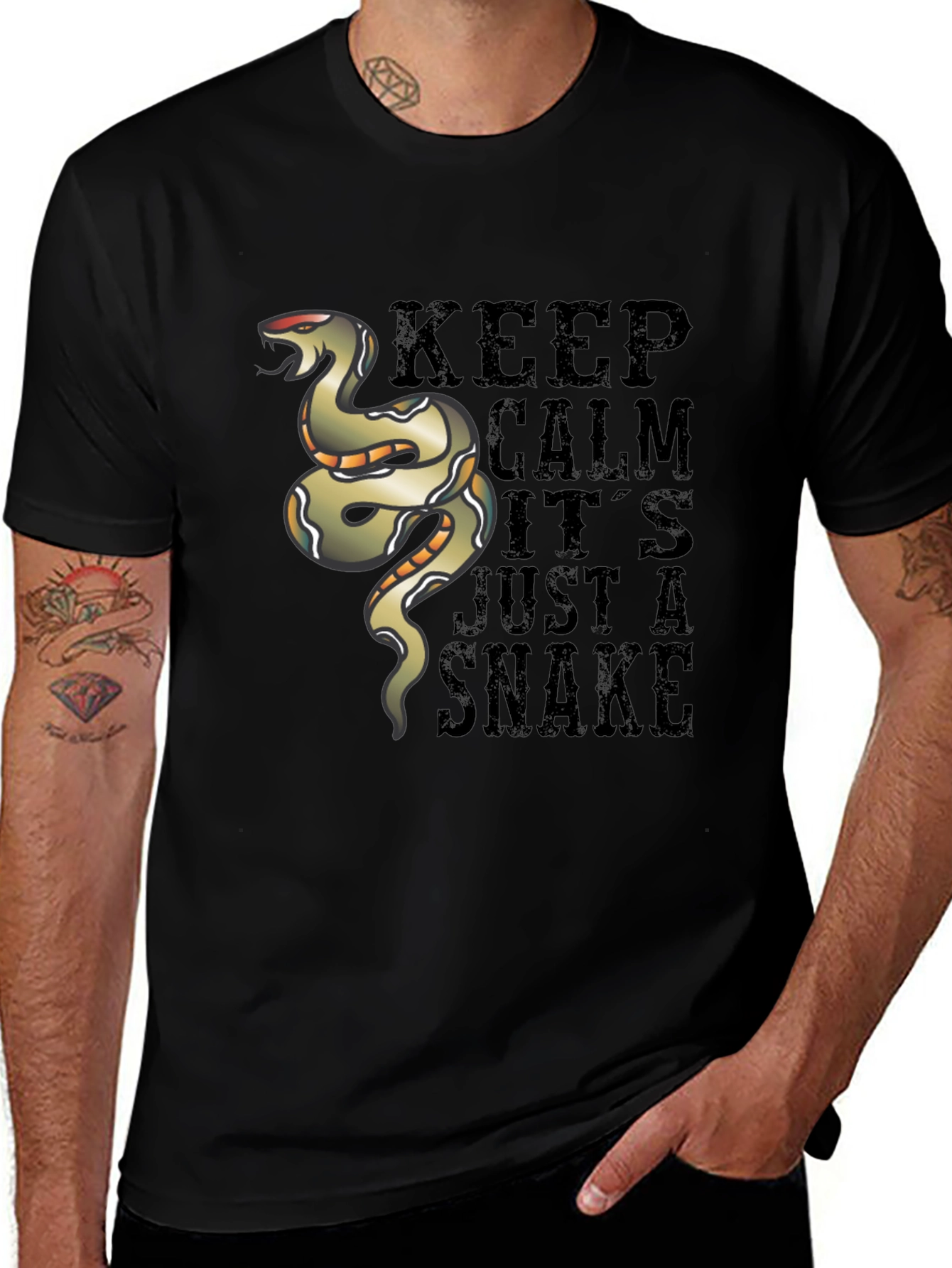 Keep Calm Snake Graphic T-Shirt