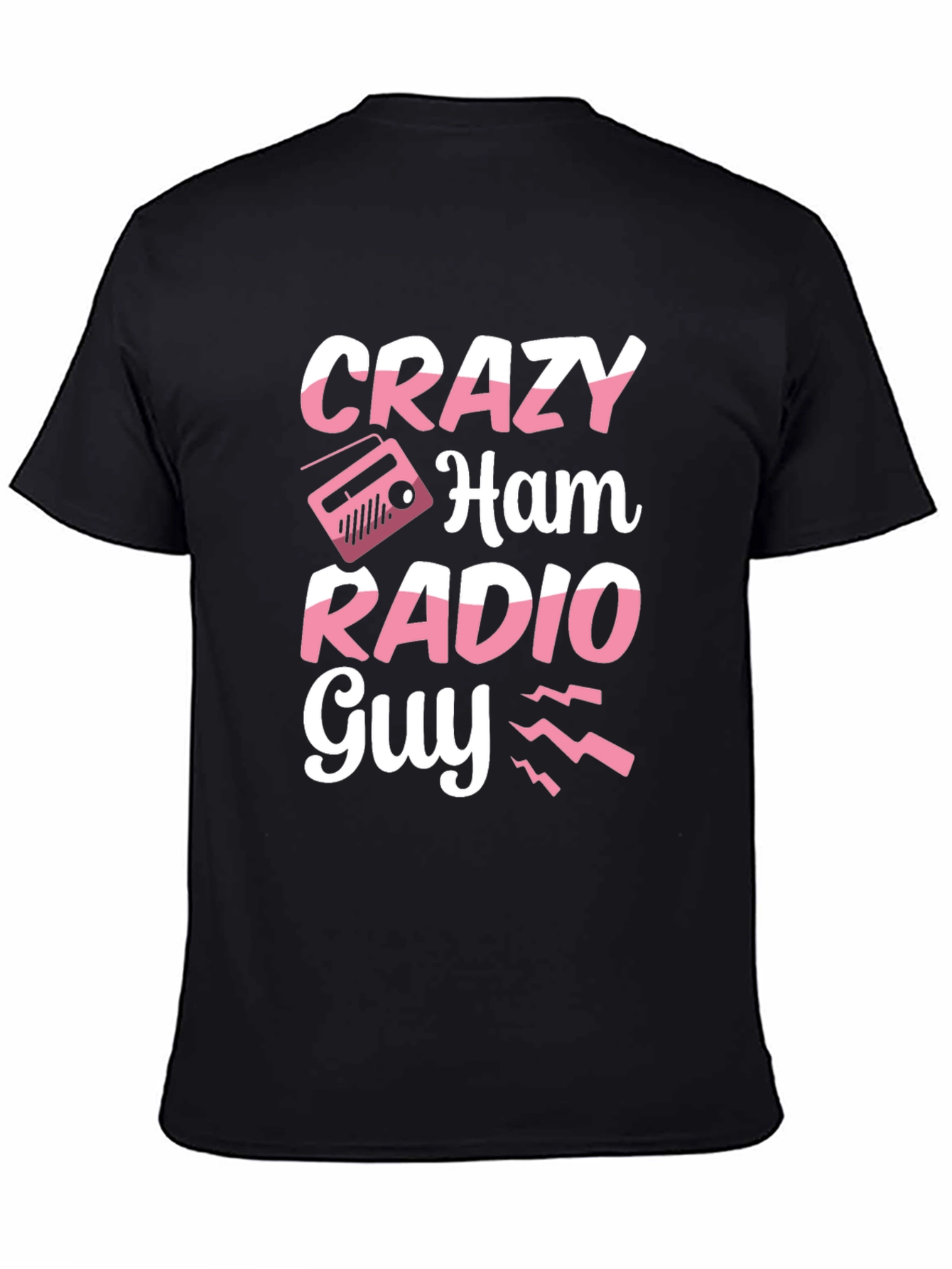 Crazy Ham Radio Guy T-Shirt - Black