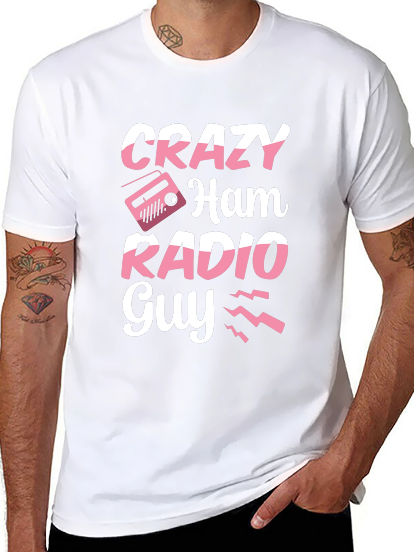 Crazy Ham Radio Guy T-Shirt - Black