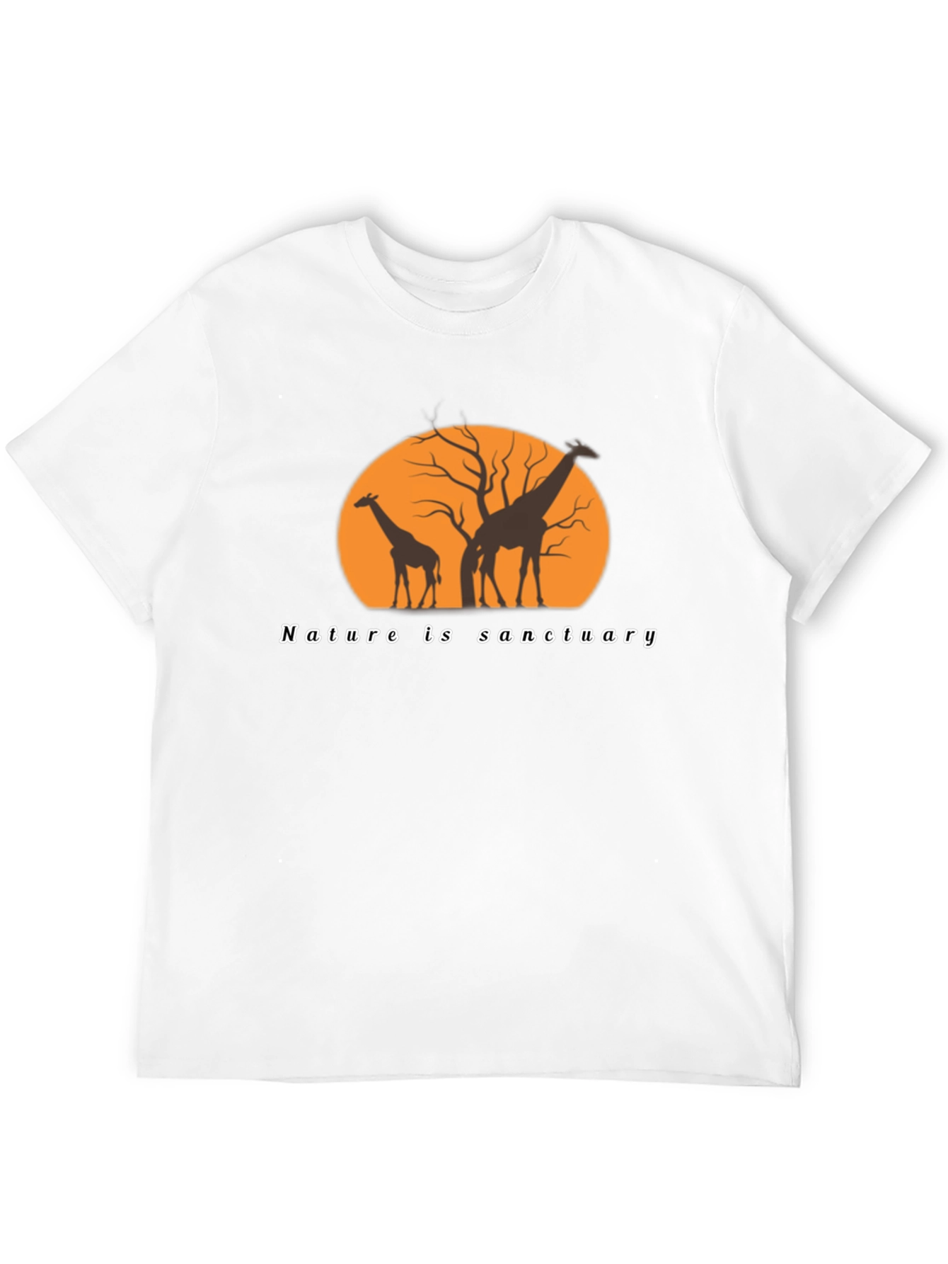 Nature is Sanctuary Giraffe Silhouette Graphic Tee