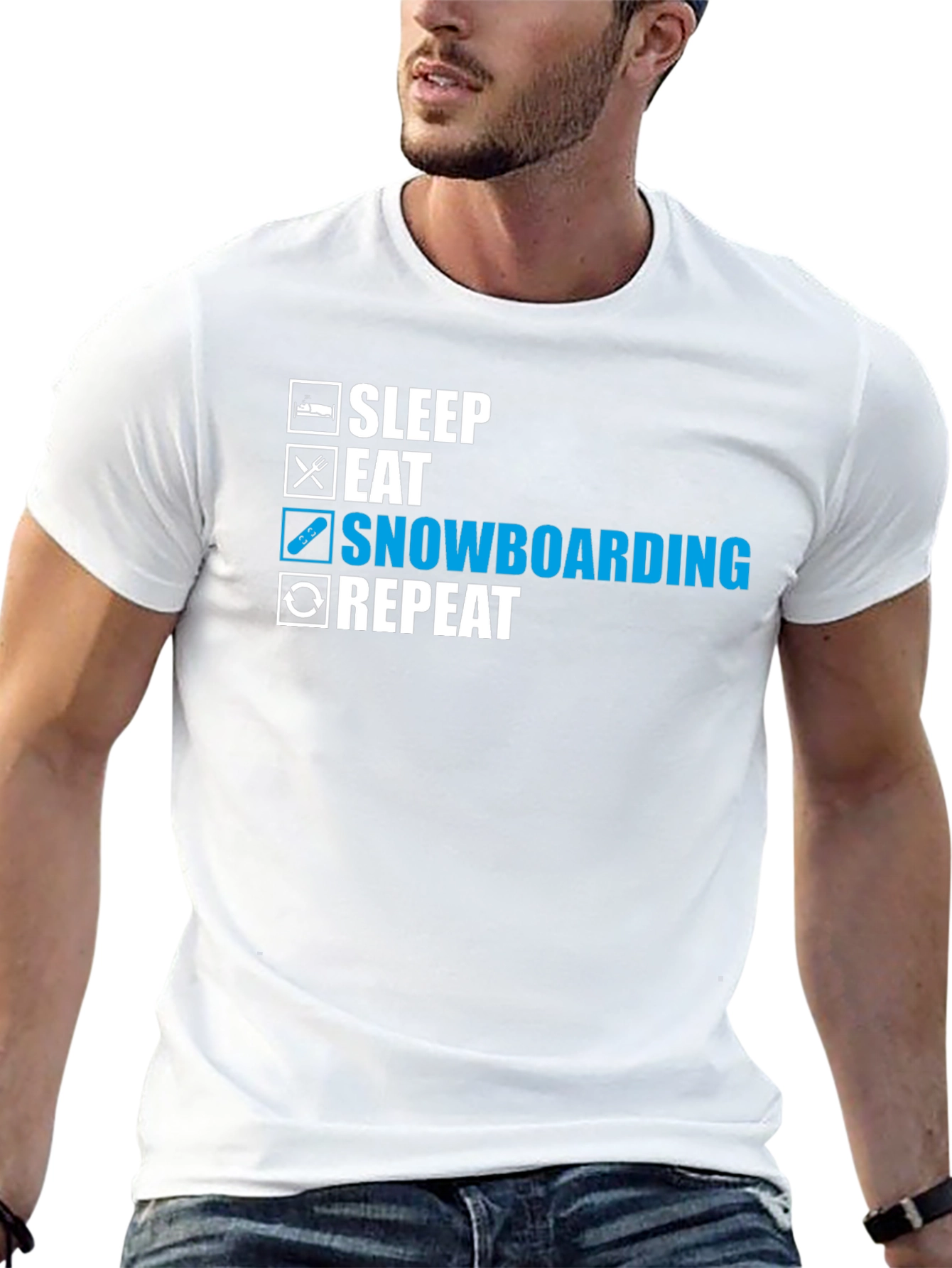 Snowboarding T-Shirt - Sleep Eat Snowboard Repeat