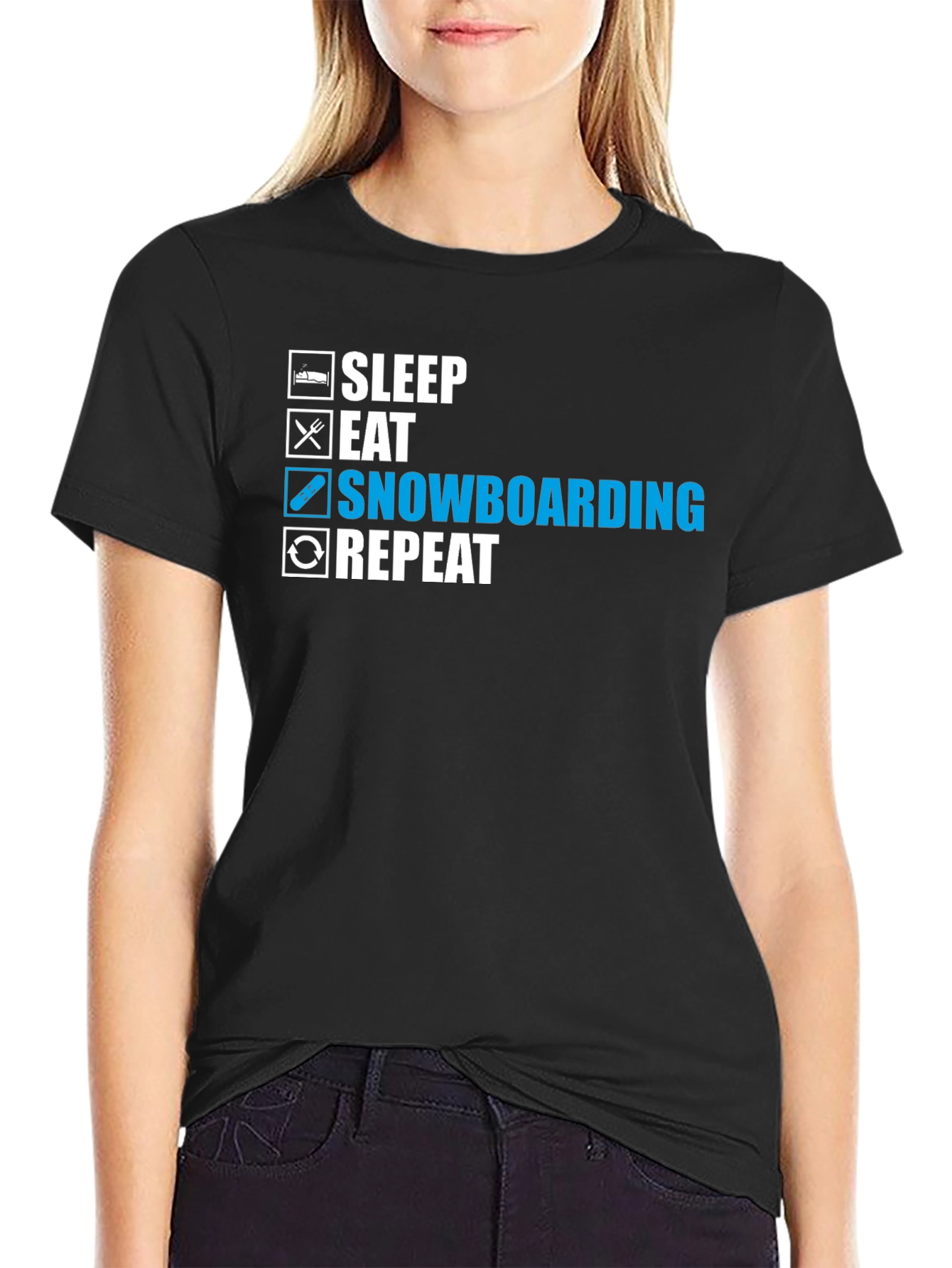 Snowboarding T-Shirt - Sleep Eat Snowboard Repeat
