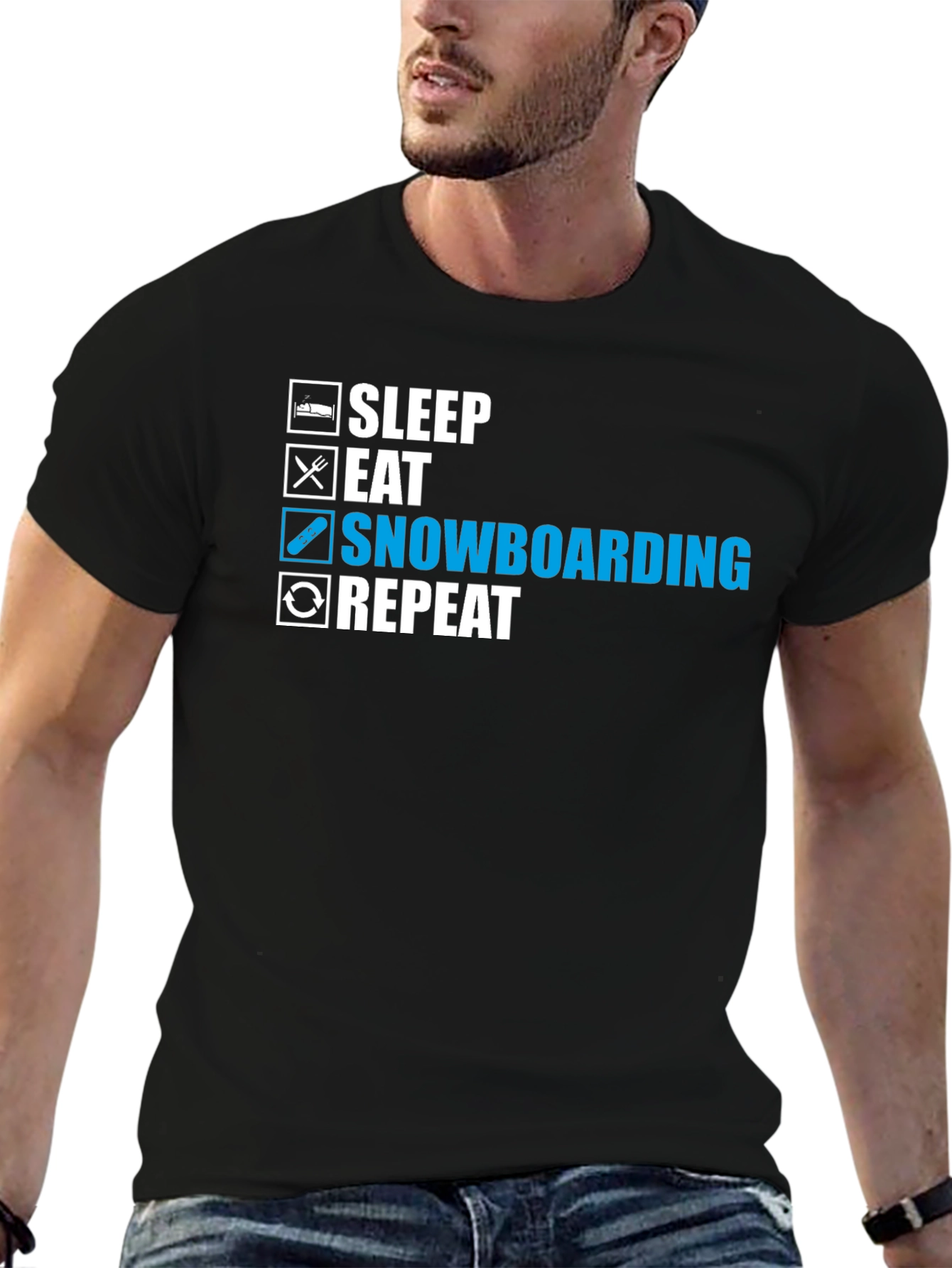 Snowboarding T-Shirt - Sleep Eat Snowboard Repeat
