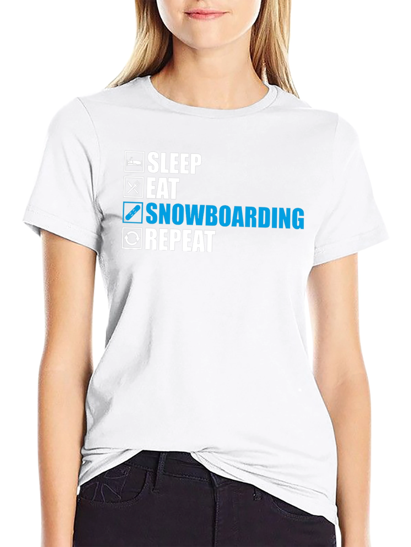 Snowboarding T-Shirt - Sleep Eat Snowboard Repeat