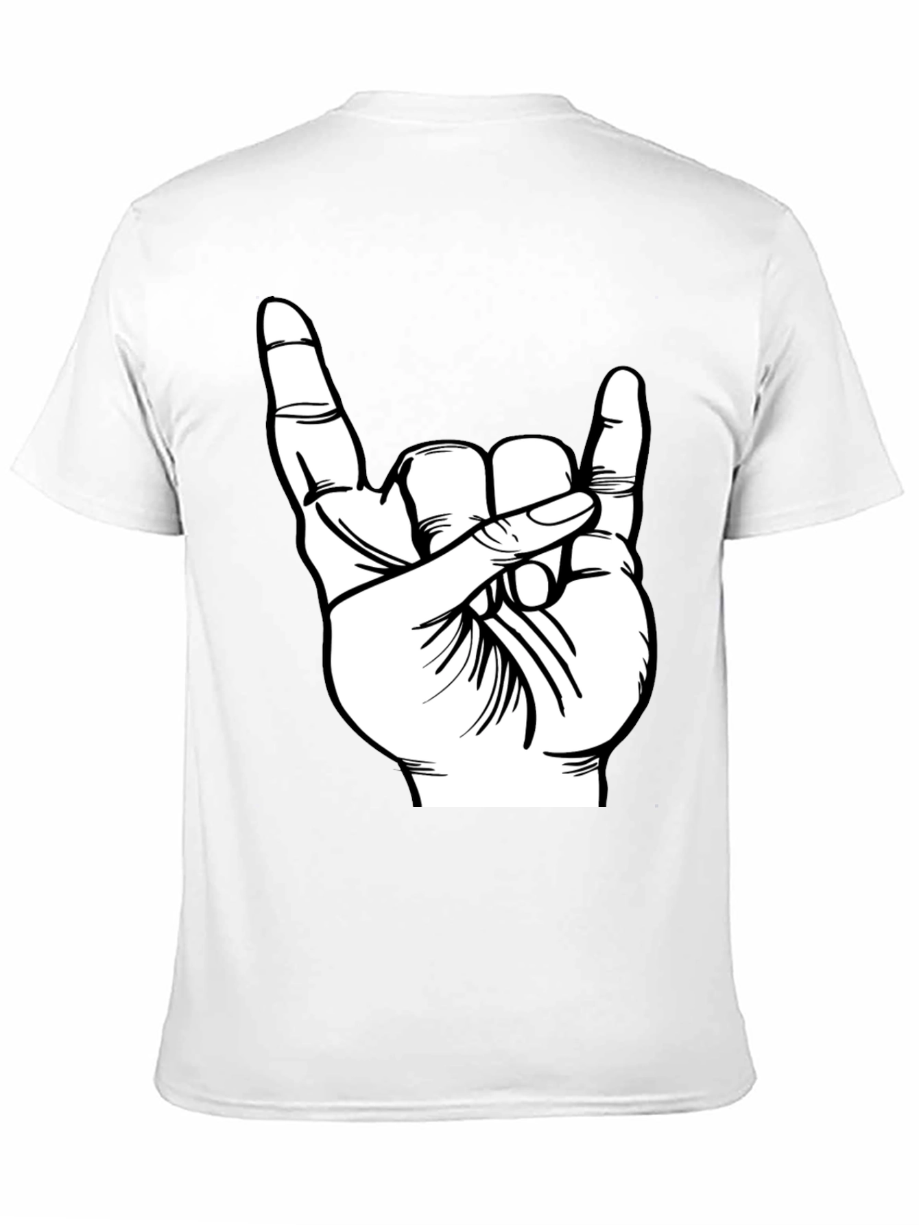 Rock On Hand Gesture T-Shirt - Black