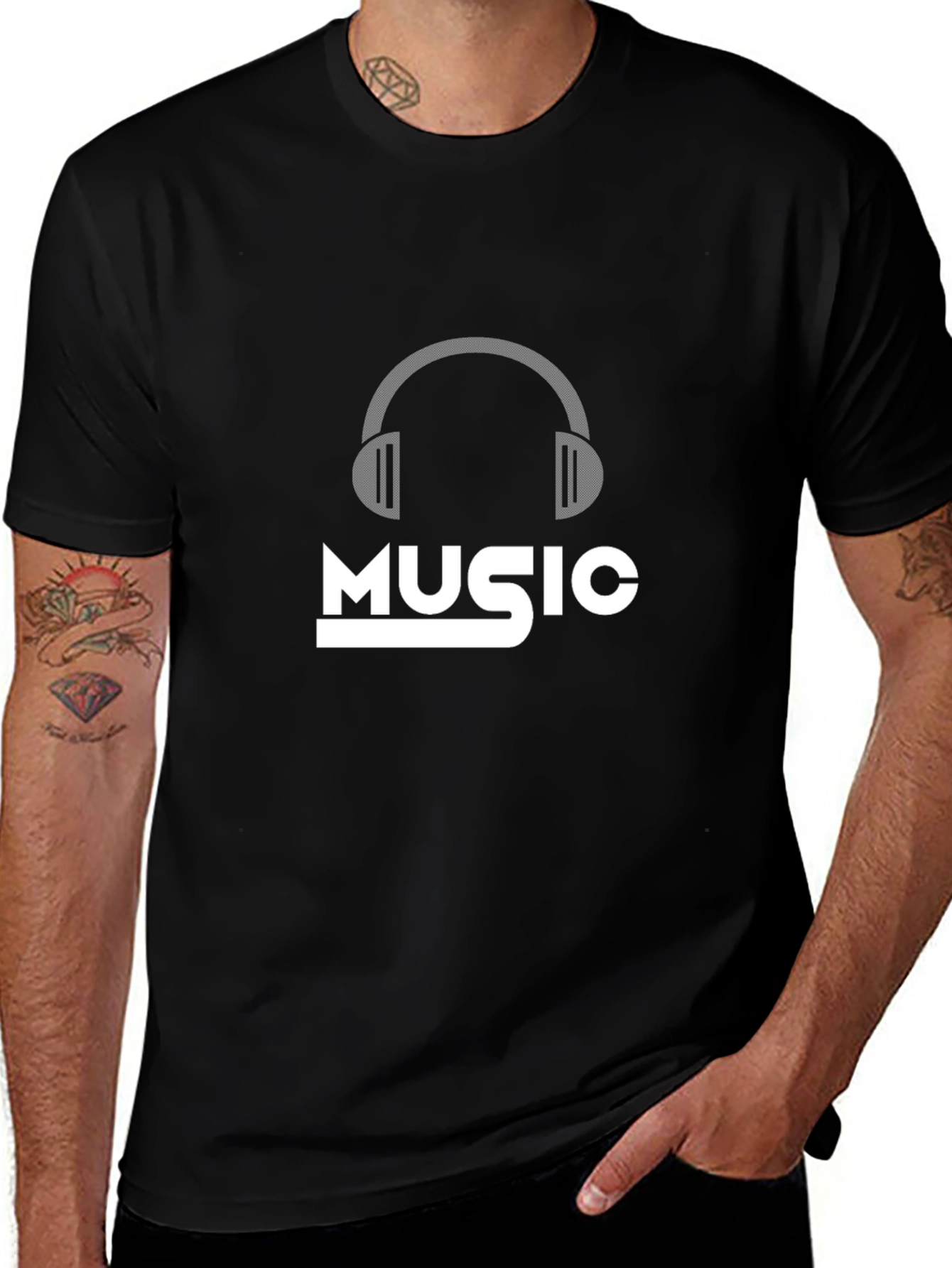 Music Headphones Graphic T-Shirt
