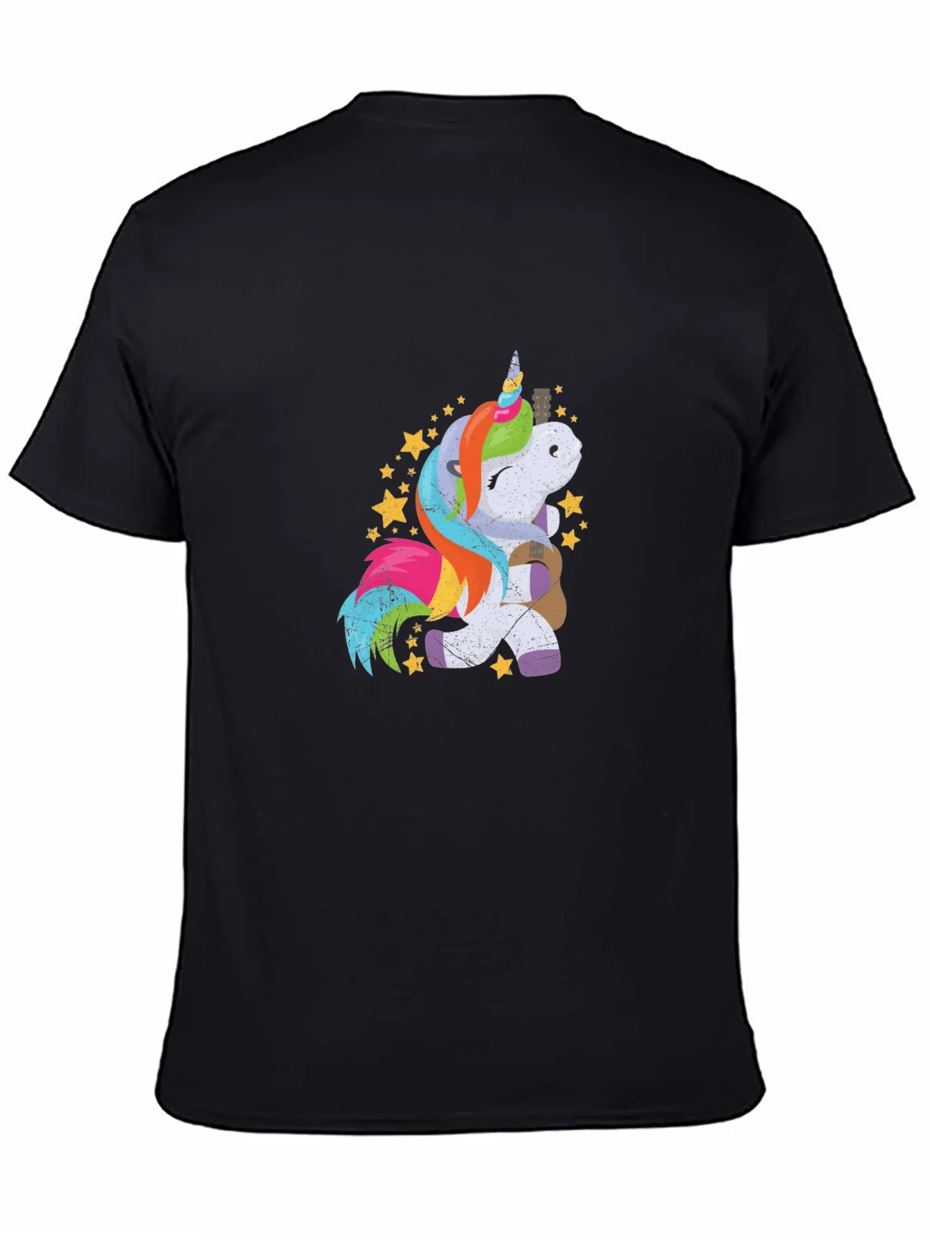 Unicorn Guitar Graphic Tee - Mens Black T-Shirt