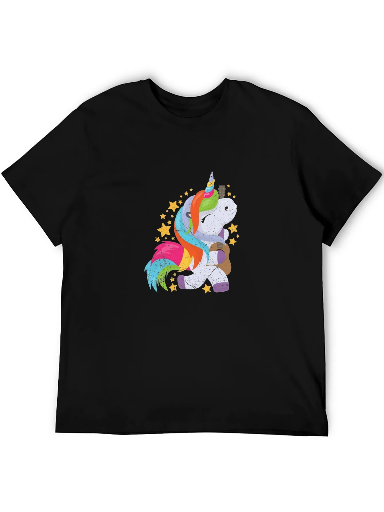 Unicorn Guitar Graphic Tee - Mens Black T-Shirt
